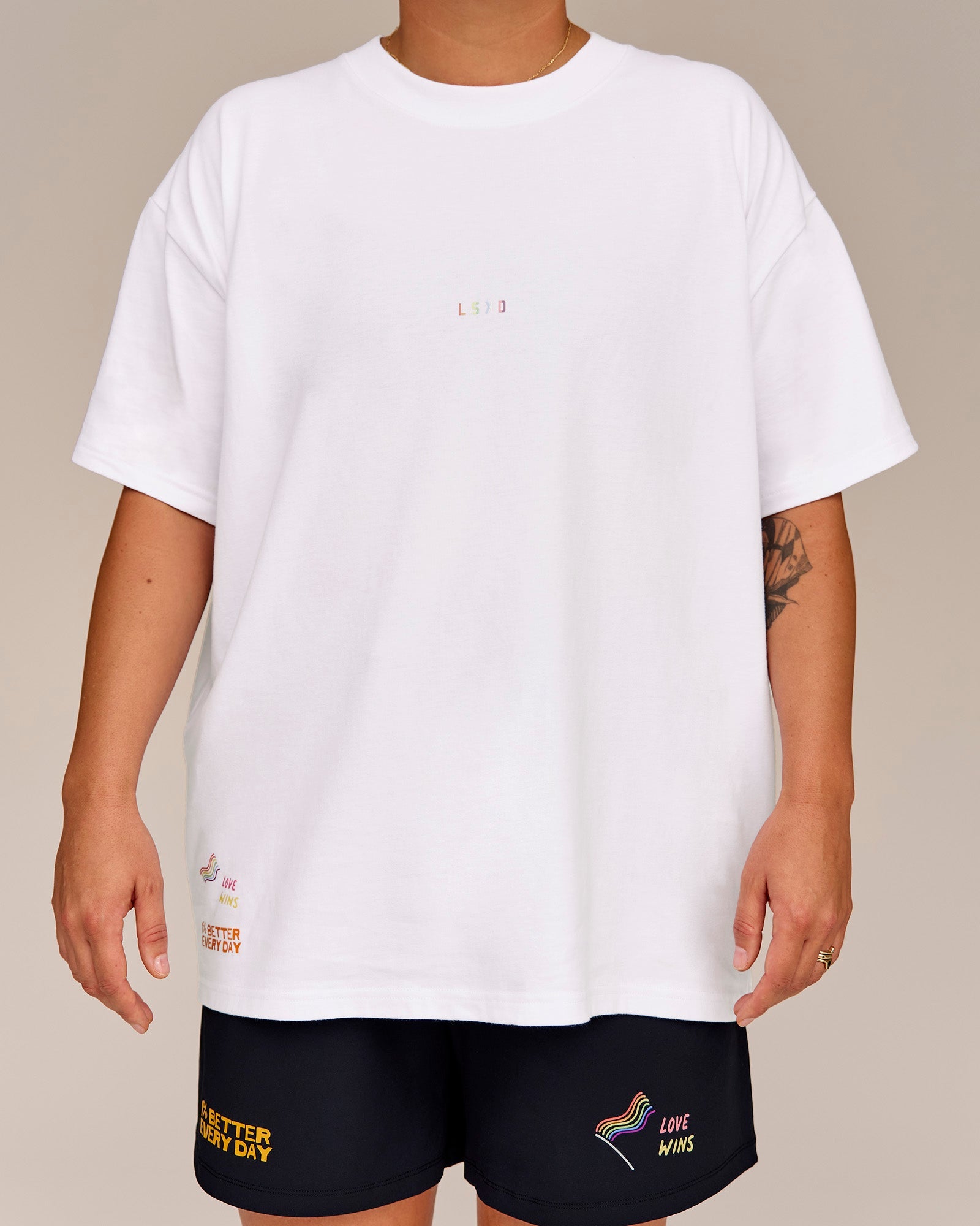 Pride Sticker Boxy Tee - White