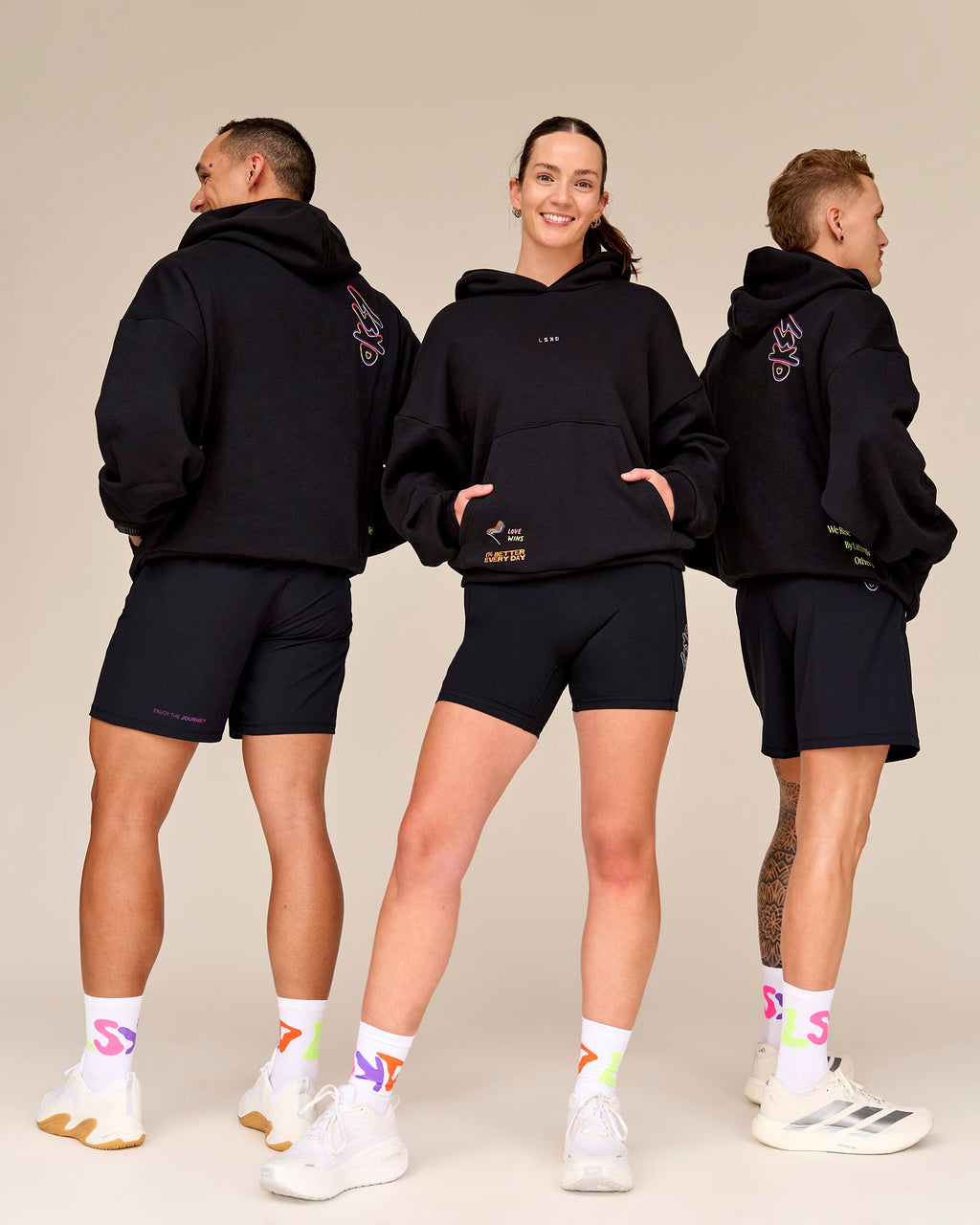 Pride Sticker Boxy Hoodie - Black