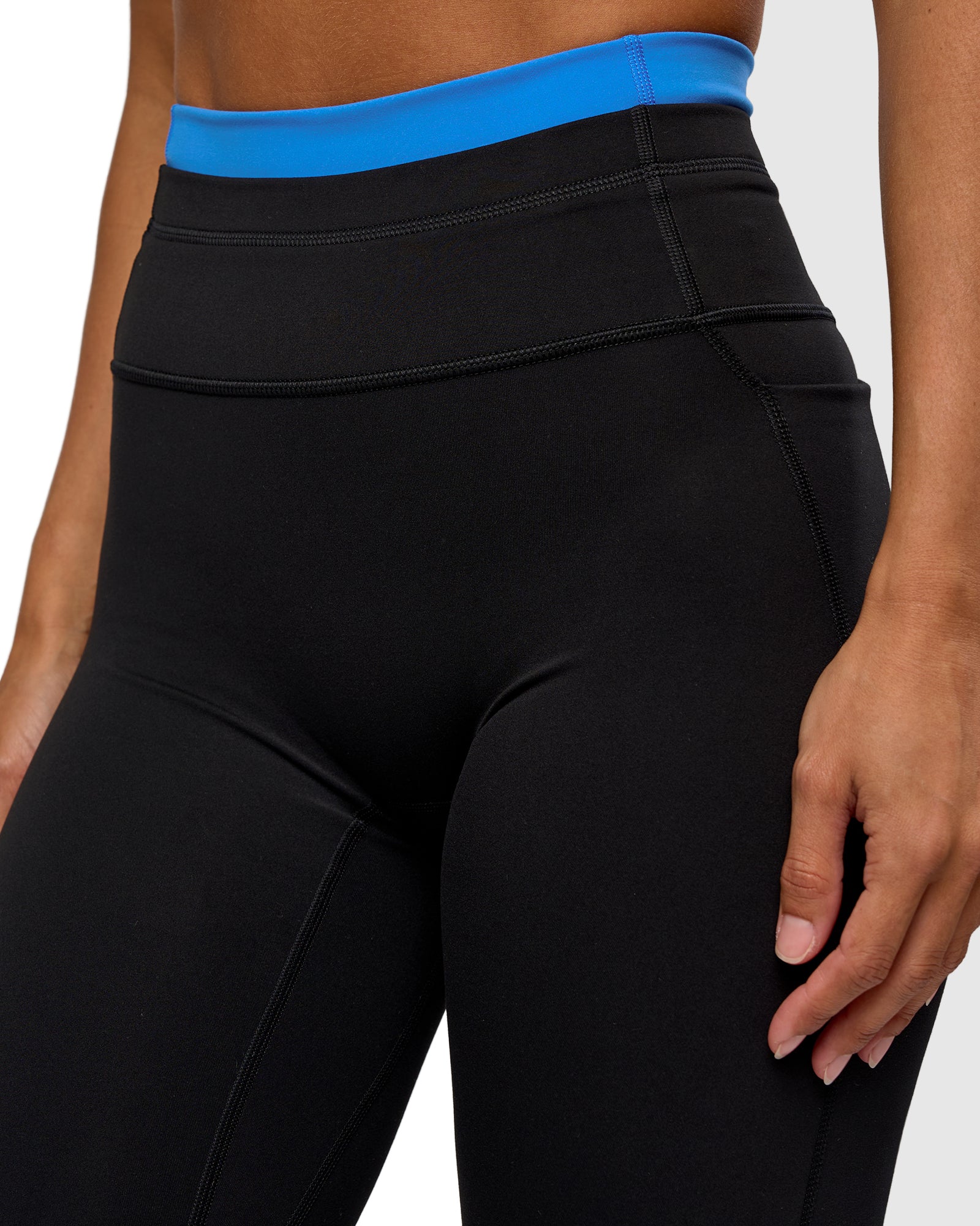 Liberate High-Rise Full Length Legging Pockets - Black-Palace Blue