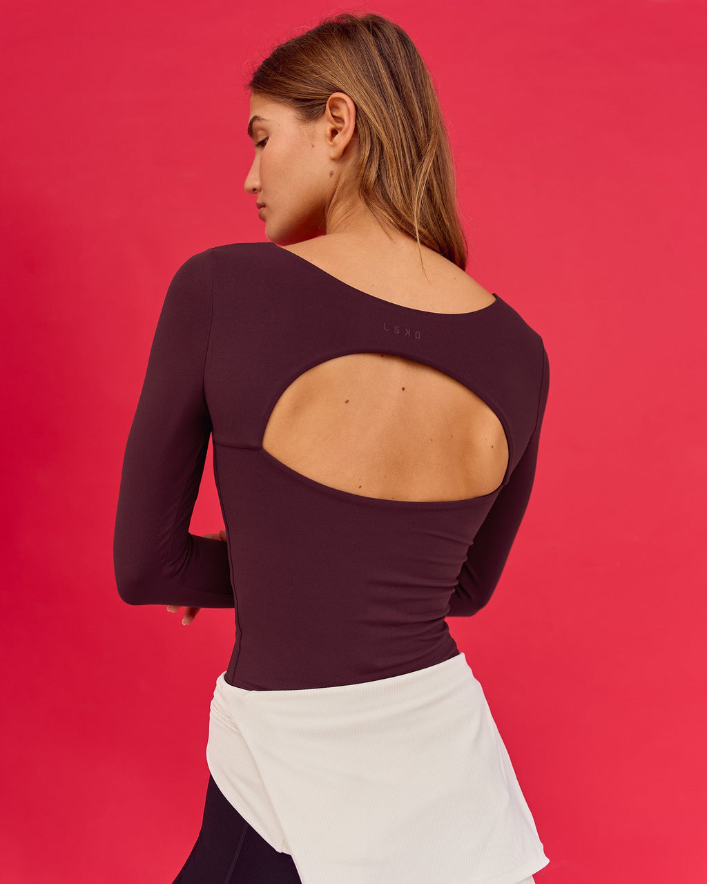 Show It Off Long Sleeve Top - Cherry Lacquer