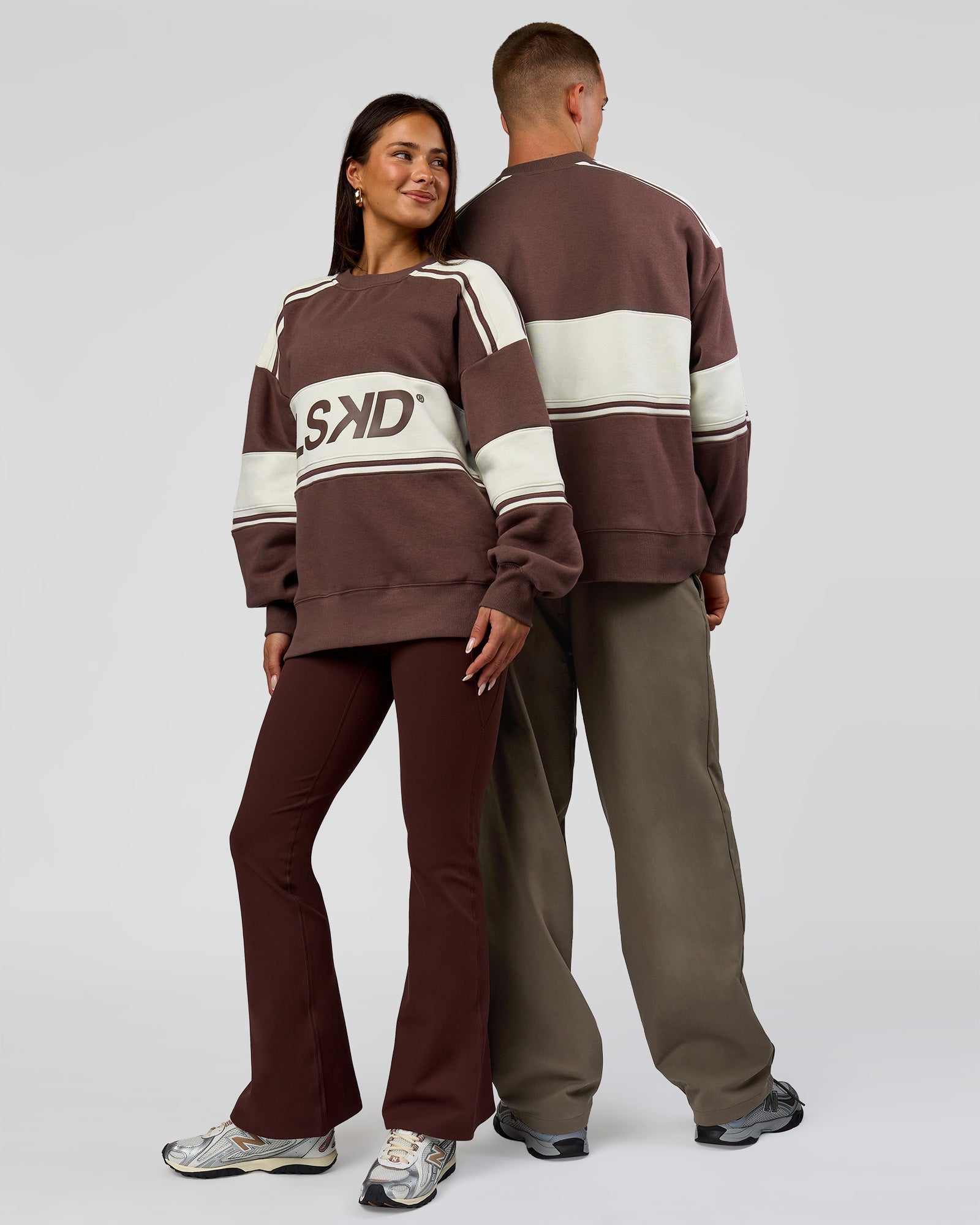 A-Team Sweater Oversize - Cocoa Powder-Off White