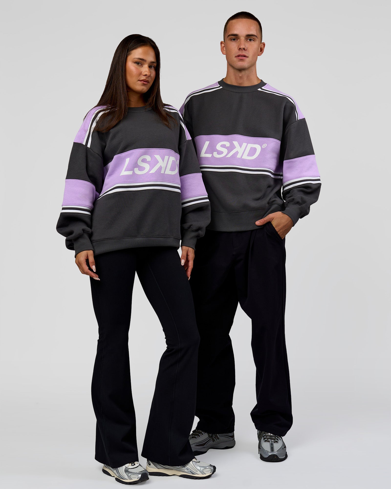 A-Team Sweater Oversize - Dark Storm-Pale Lilac