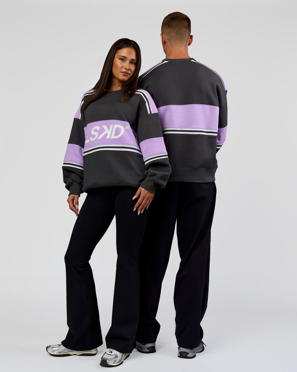 A-Team Sweater Oversize - Dark Storm-Pale Lilac