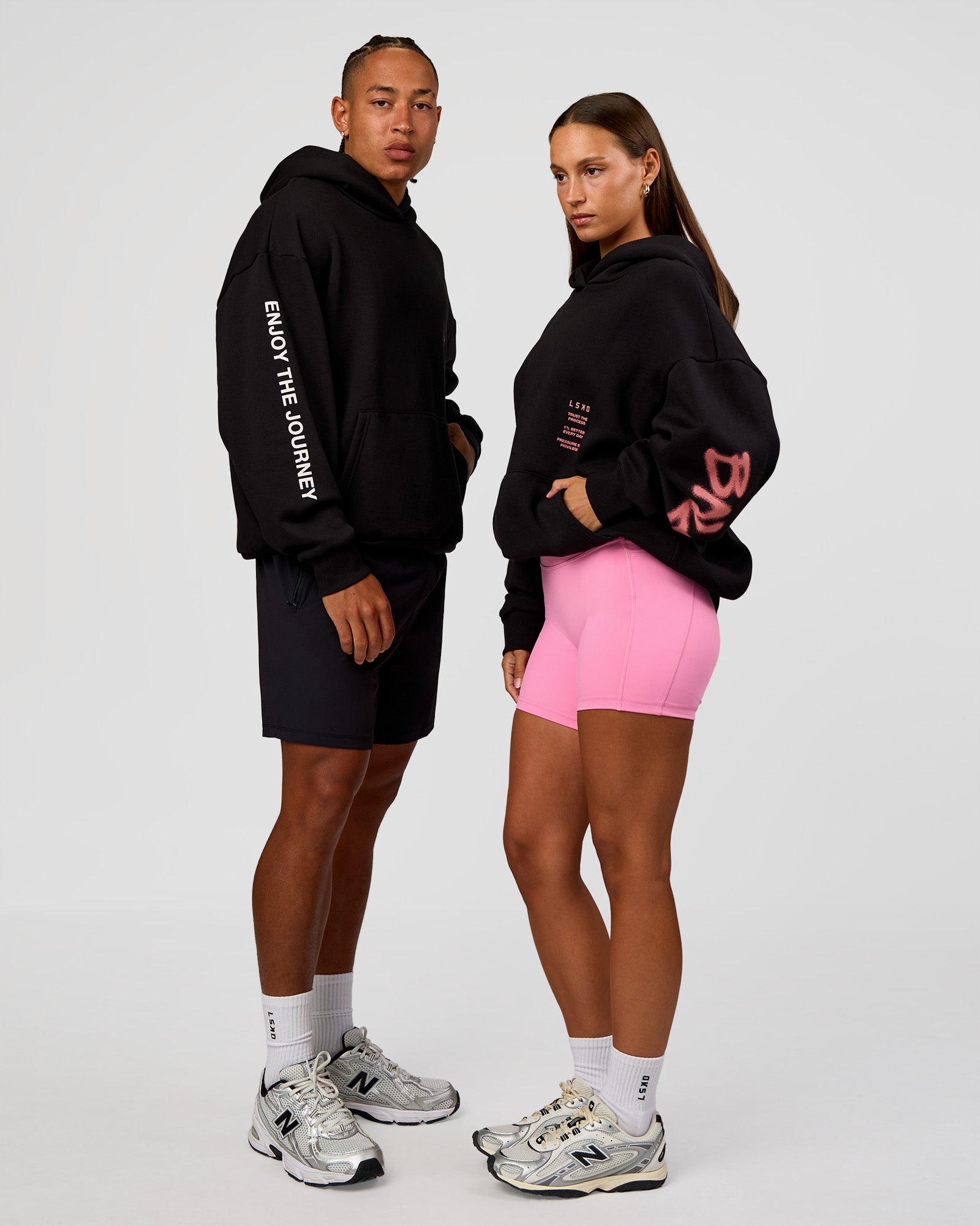 CFT BNE 26 Unisex Oversized Hoodie - Black-Candy Pink