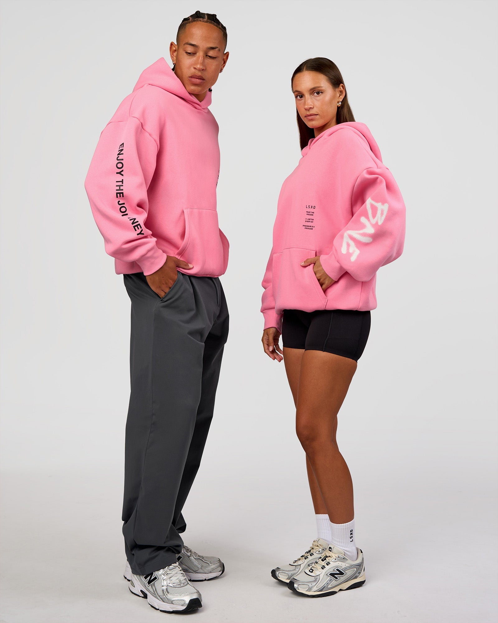 CFT BNE 26 Unisex Oversized Hoodie - Candy Pink-Black