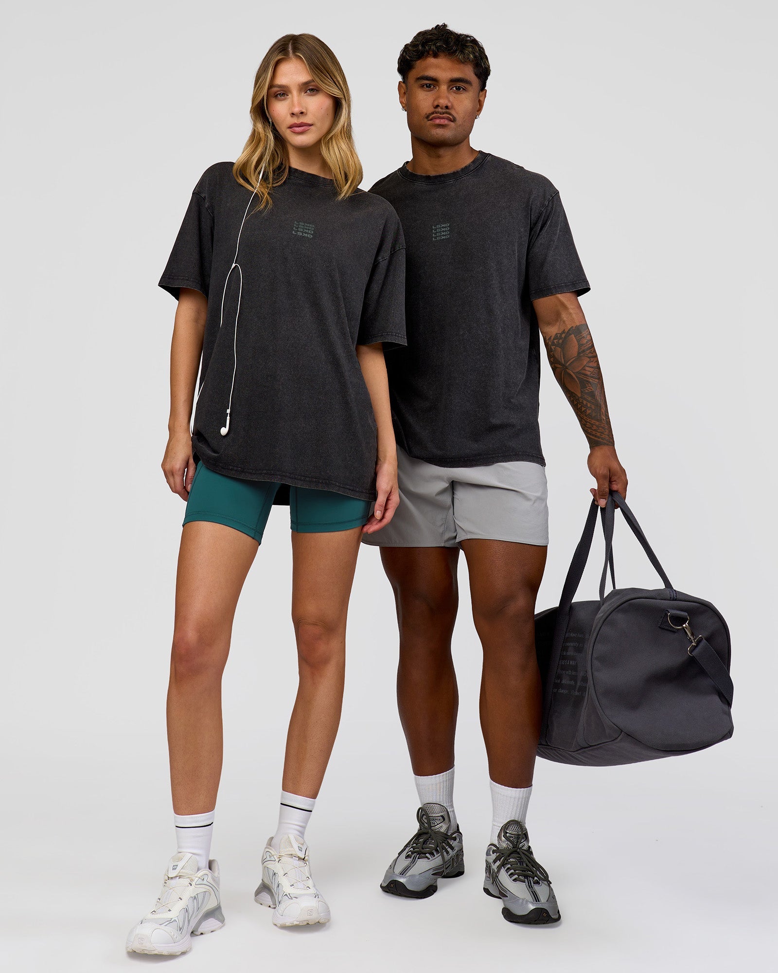 Everyday Elevation FLXCotton Oversized Tee - Black Washed-Carbon Green