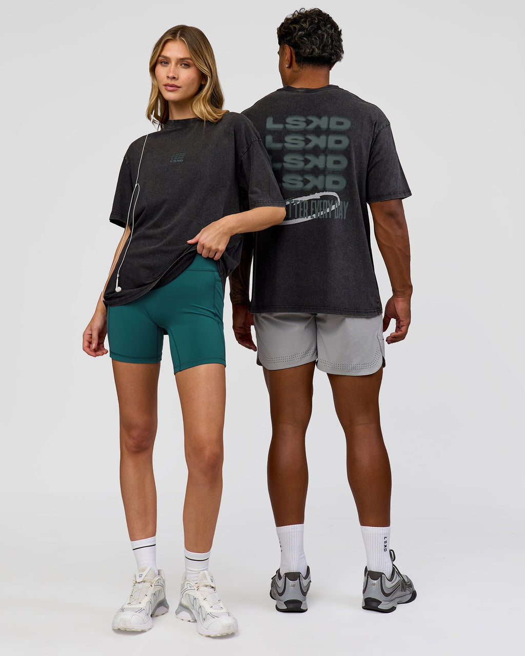 Everyday Elevation FLXCotton Oversized Tee - Black Washed-Carbon Green