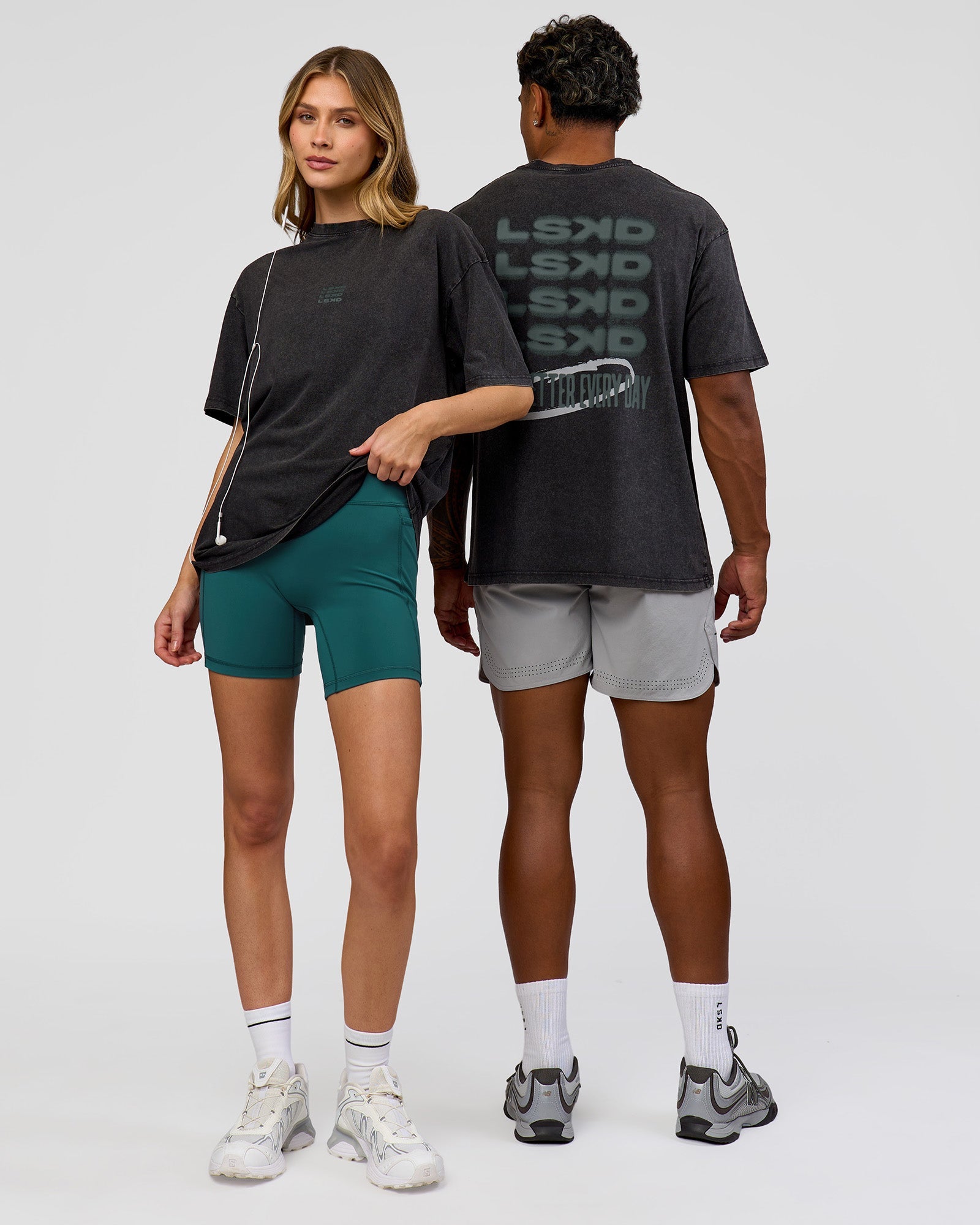 Everyday Elevation FLXCotton Oversized Tee - Black Washed-Carbon Green