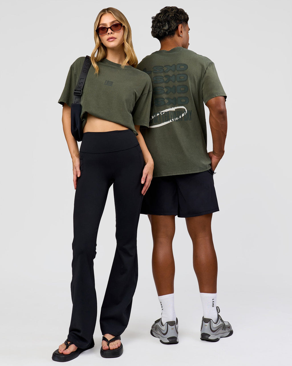 Everyday Elevation FLXCotton Oversized Tee - Carbon Green Washed -White