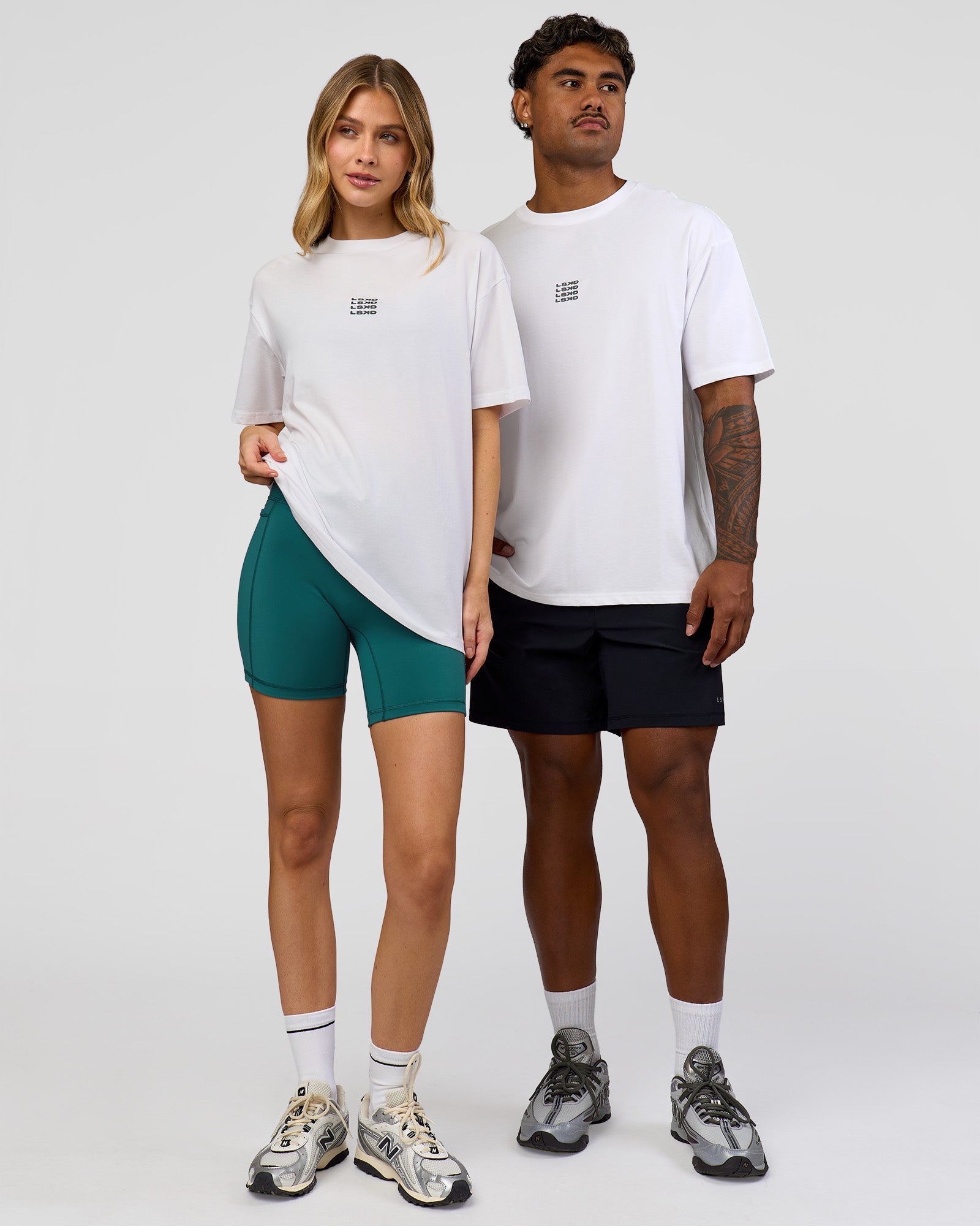 Everyday Elevation FLXCotton Oversized Tee - White-Carbon Green