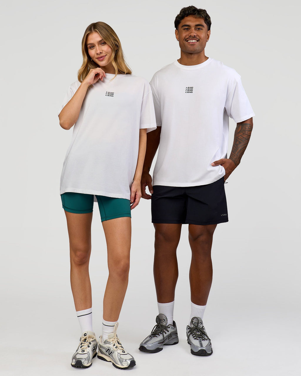 Everyday Elevation FLXCotton Oversized Tee - White-Carbon Green