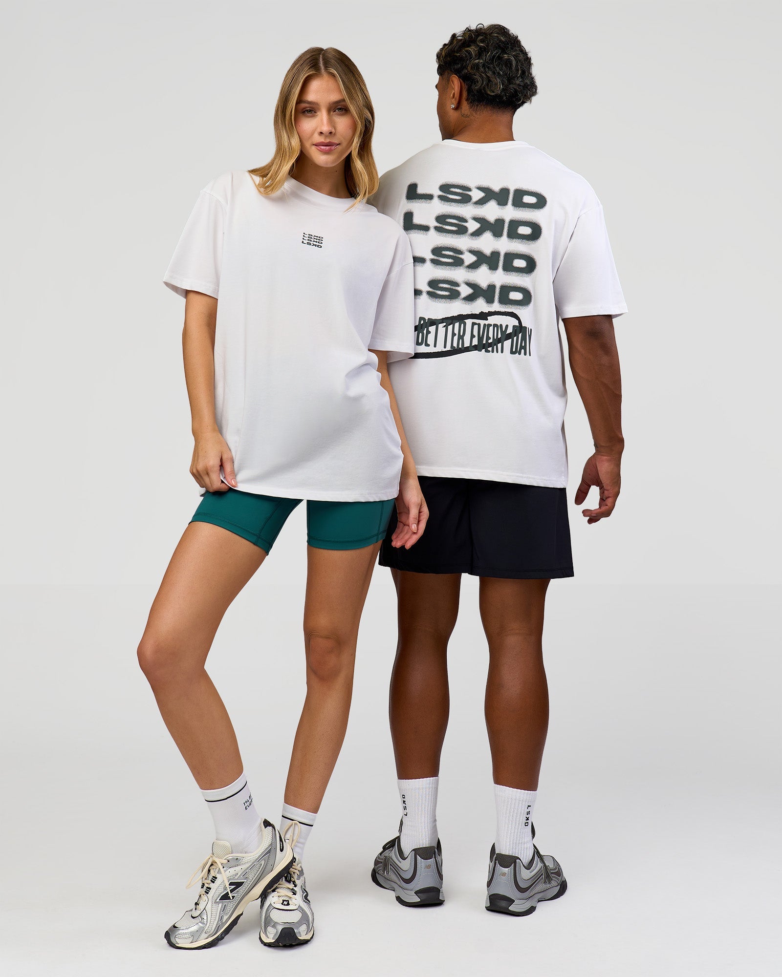 Everyday Elevation FLXCotton Oversized Tee - White-Carbon Green
