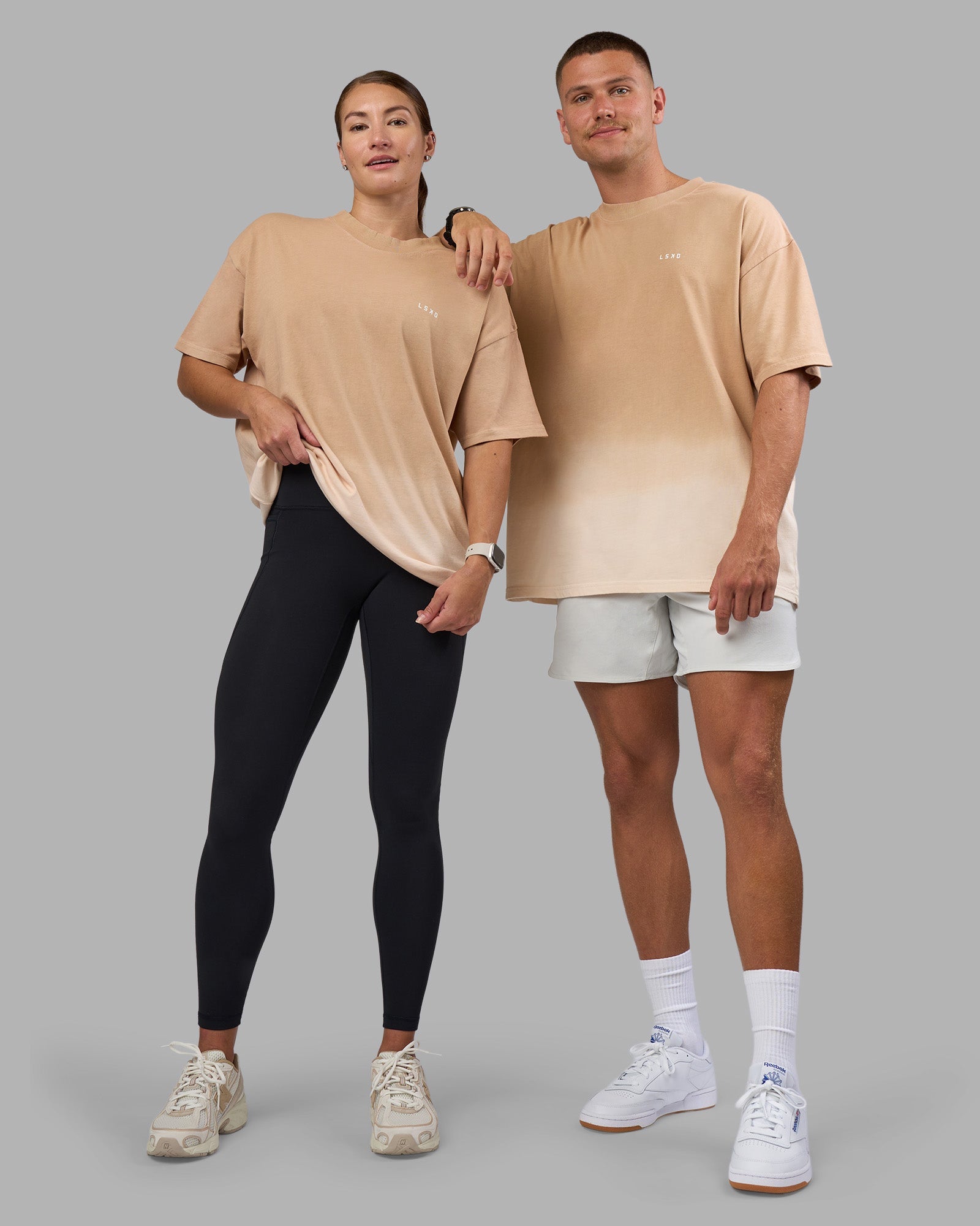 Faded Heavyweight Oversized Tee - Warm Smoke-White