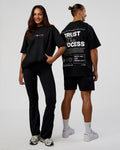 Trust The Process Heavyweight Unisex Oversized Tee - Black-White