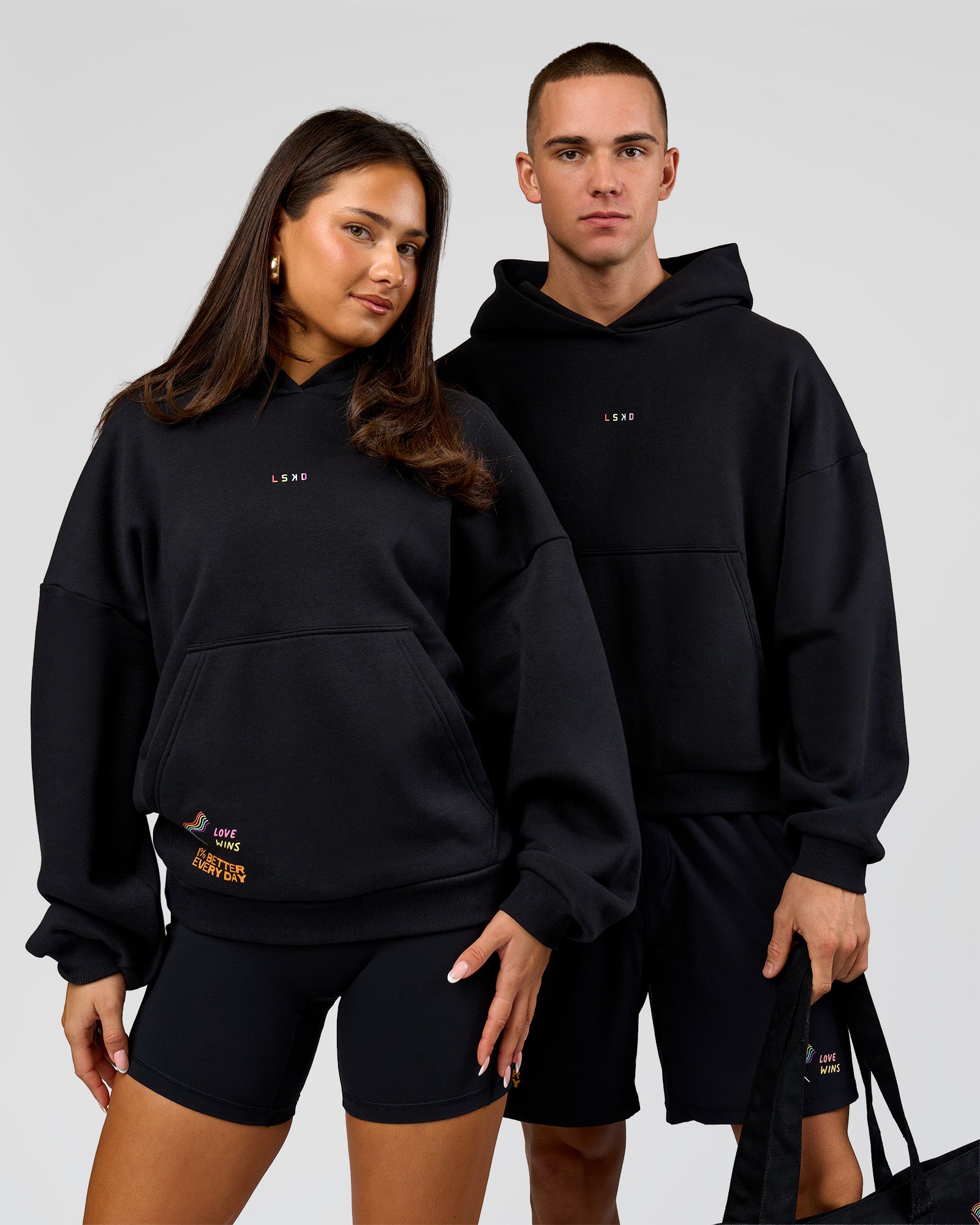 Pride Sticker Boxy Hoodie - Black