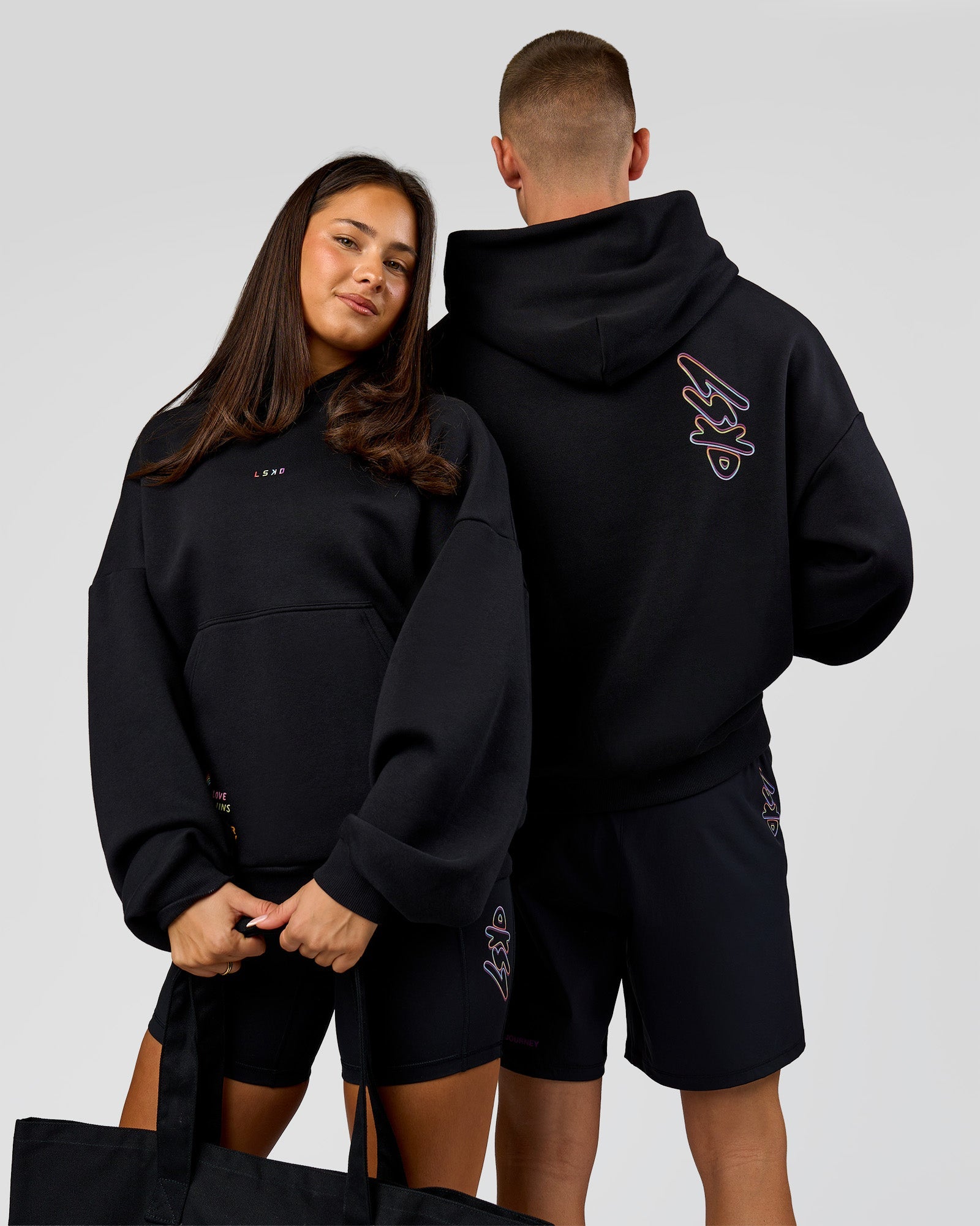 Pride Sticker Boxy Hoodie - Black