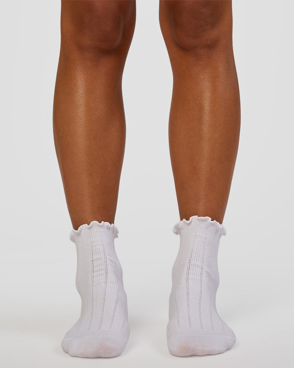 Frill Quarter Sock - White