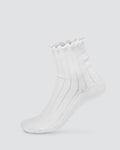 Frill Quarter Sock - White