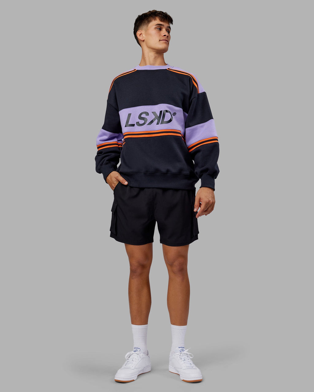 A-Team Sweater Oversize - Caviar-Violet Ray