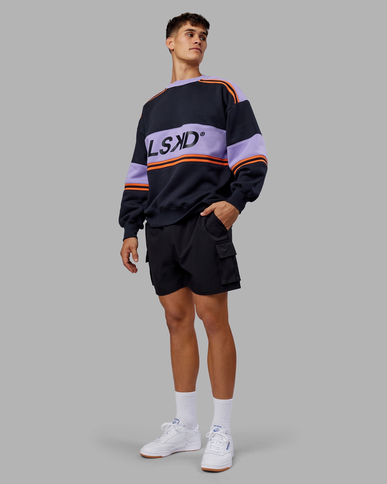 A-Team Sweater Oversize - Caviar-Violet Ray
