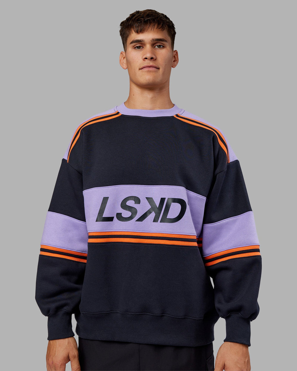 A-Team Sweater Oversize - Caviar-Violet Ray