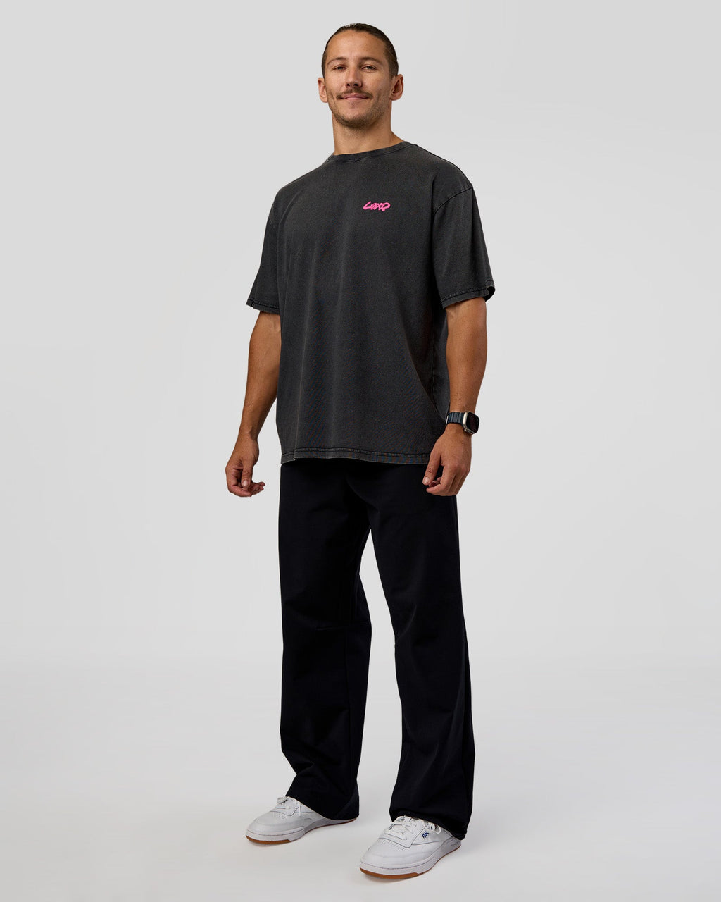 Break Through FLXCotton Oversized Tee - Black-Plum Caspia