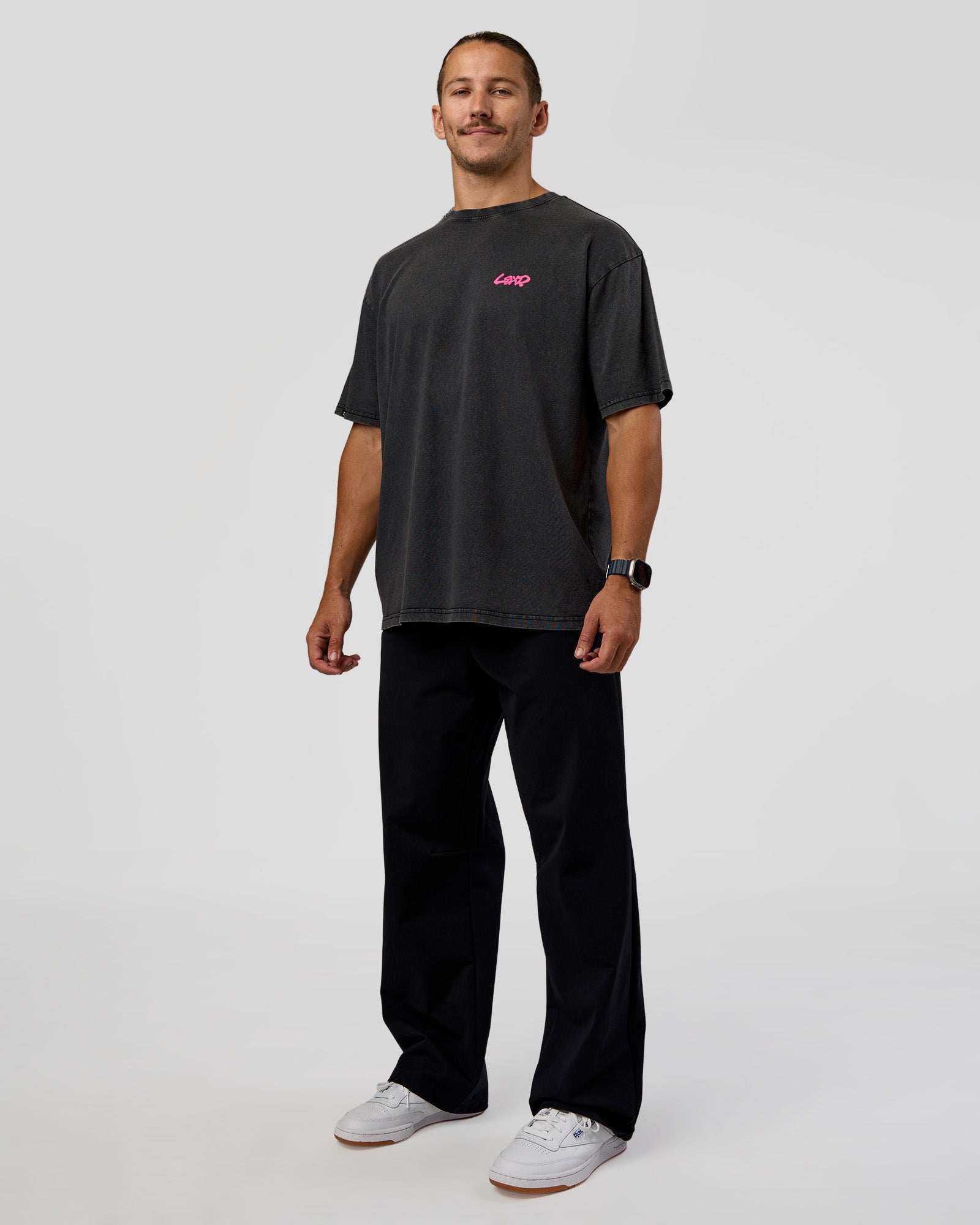 Break Through FLXCotton Oversized Tee - Black-Plum Caspia
