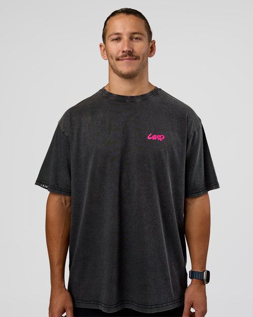 Break Through FLXCotton Oversized Tee - Black-Plum Caspia
