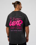 Break Through FLXCotton Oversized Tee - Black-Plum Caspia