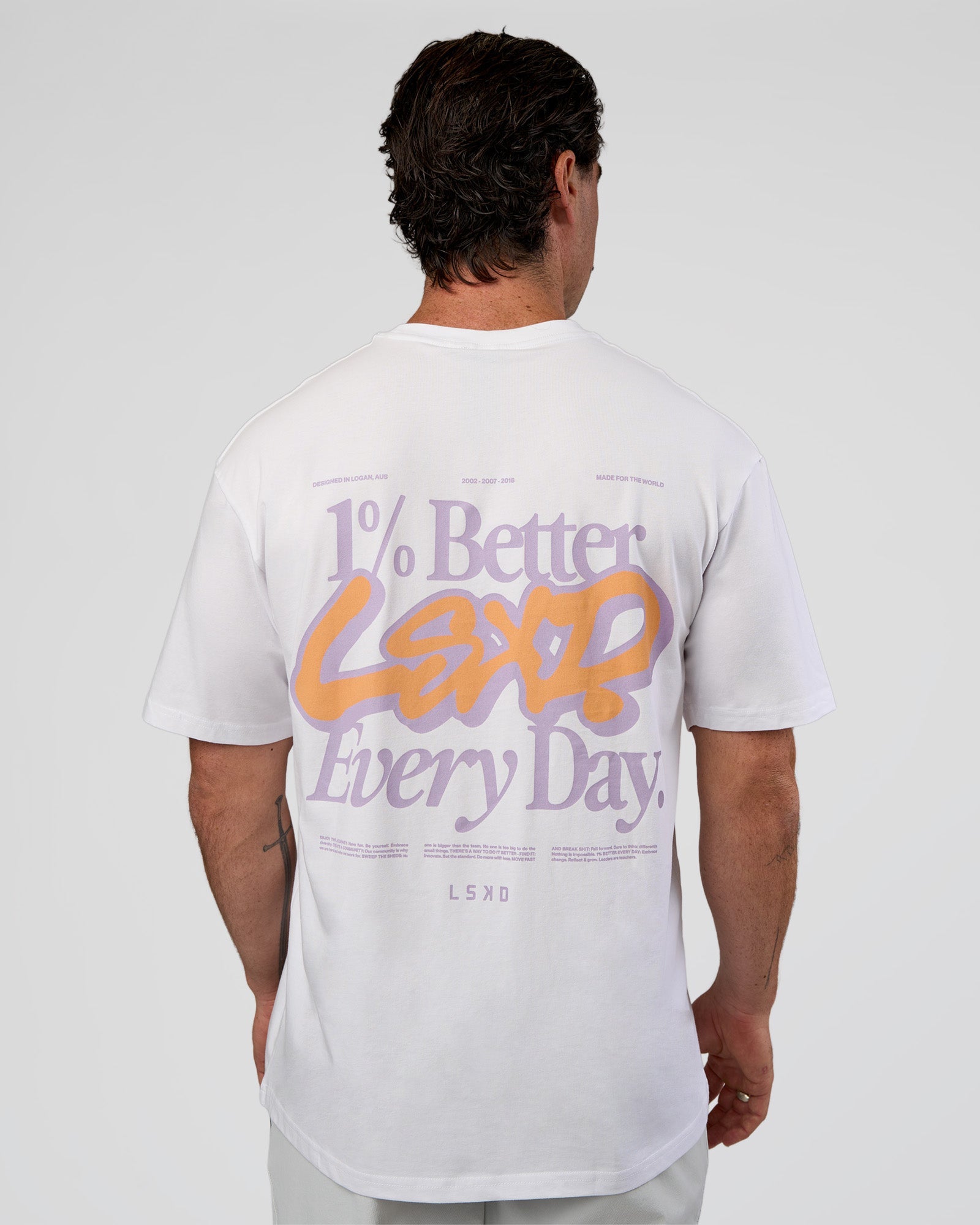 Break Through FLXCotton Oversized Tee - White-Pale Lilac