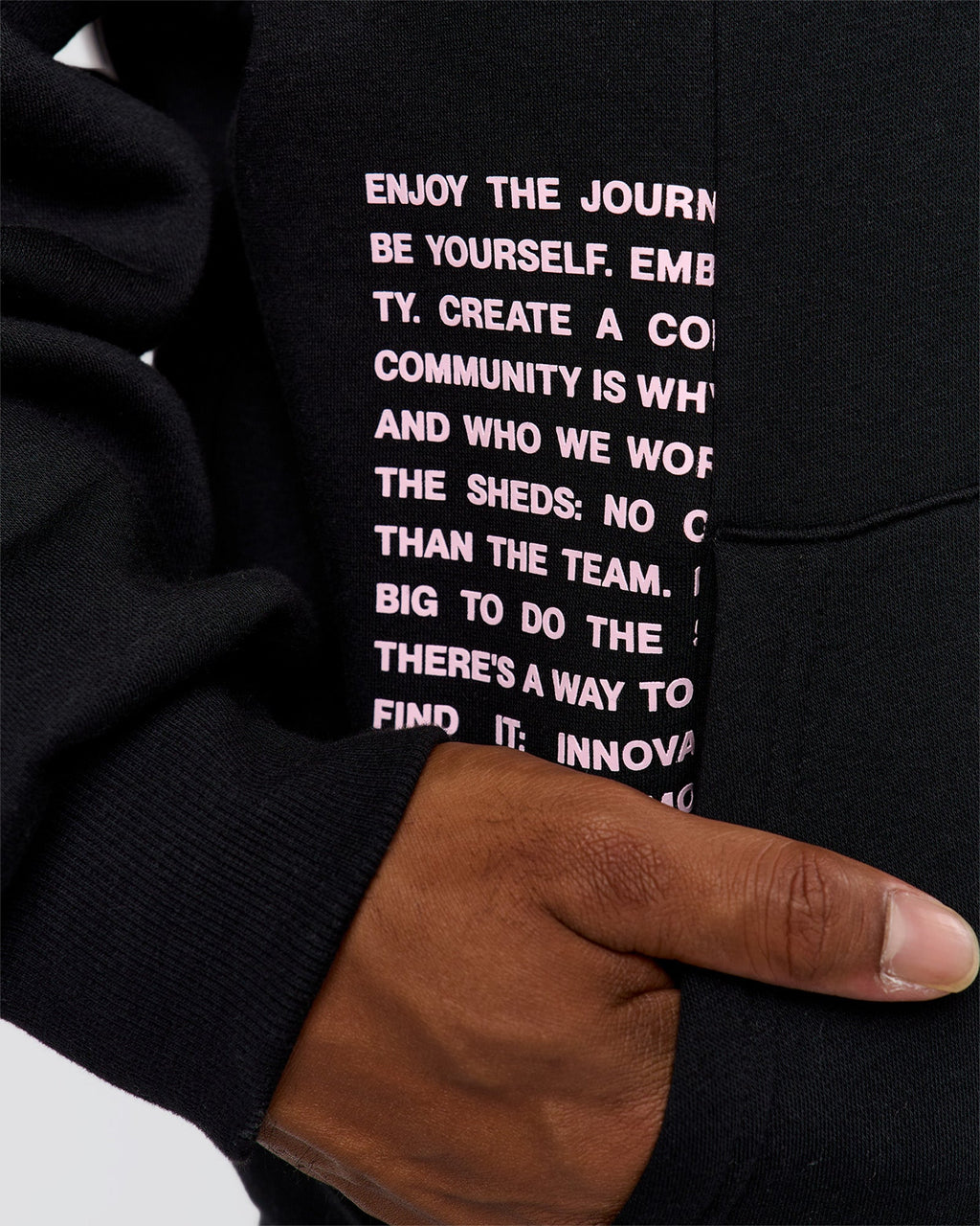 Deconstructed Fleece Hoodie - Caviar-Marshmallow-Pale Lilac