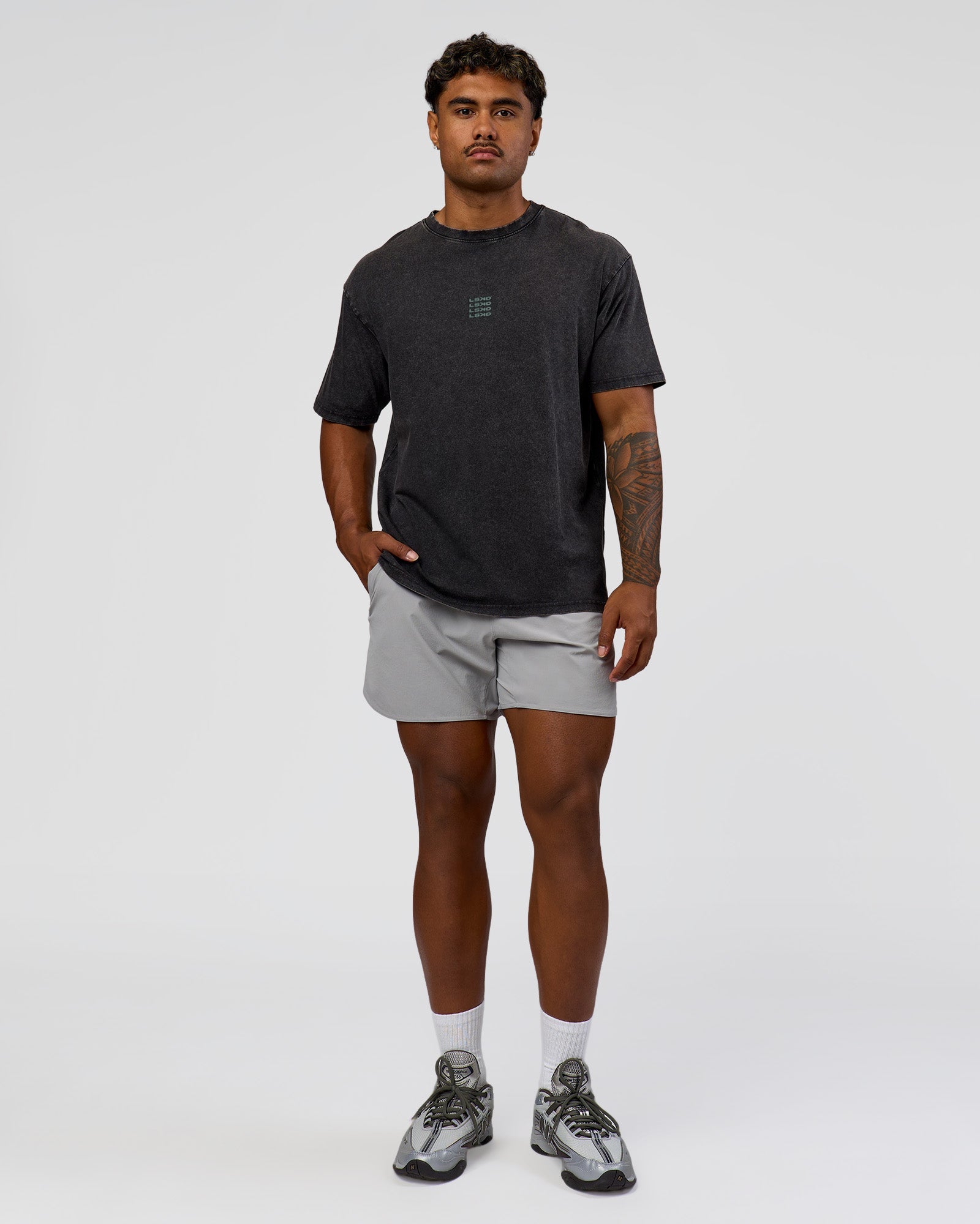 Everyday Elevation FLXCotton Oversized Tee - Black Washed-Carbon Green