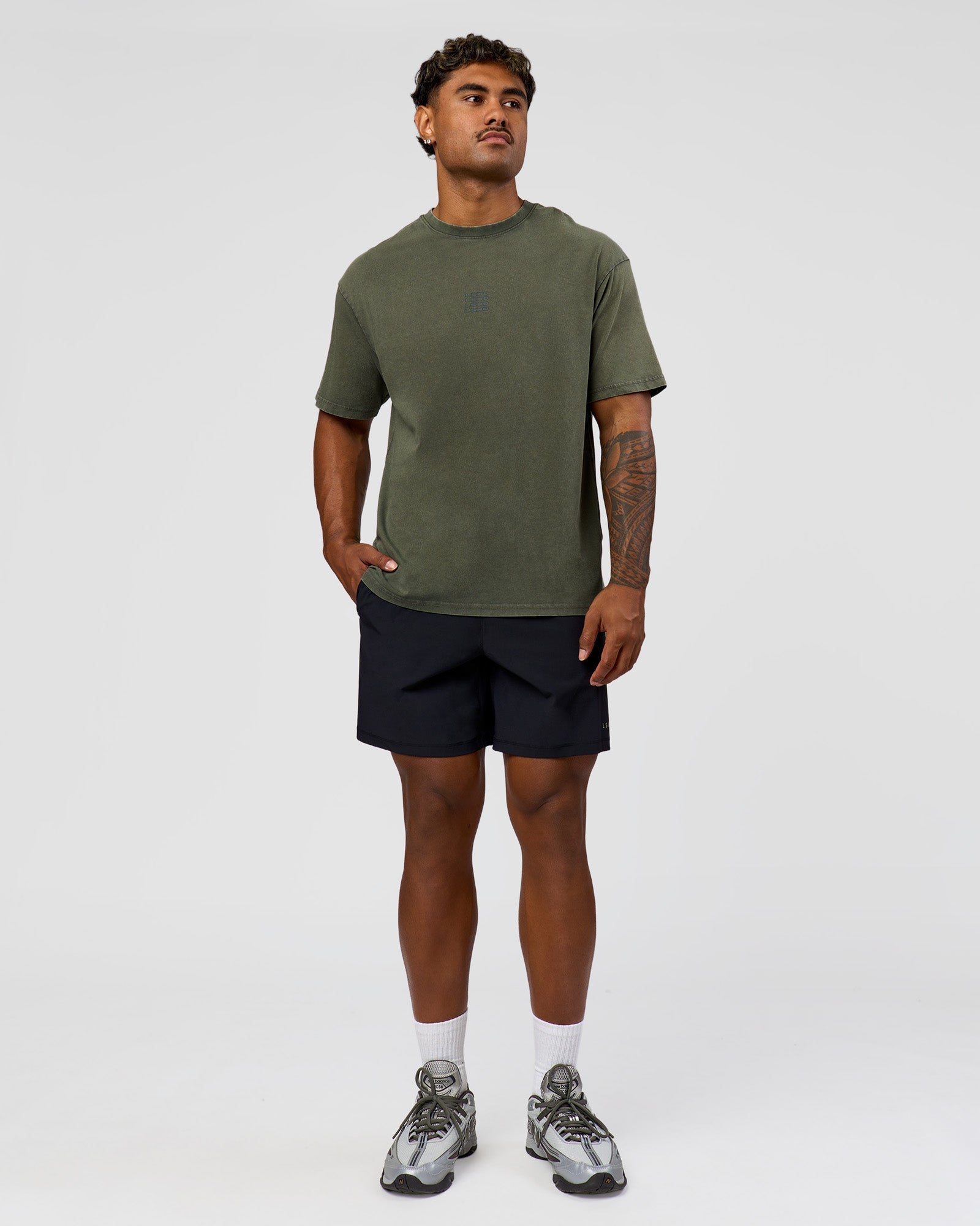 Everyday Elevation FLXCotton Oversized Tee - Carbon Green Washed -White