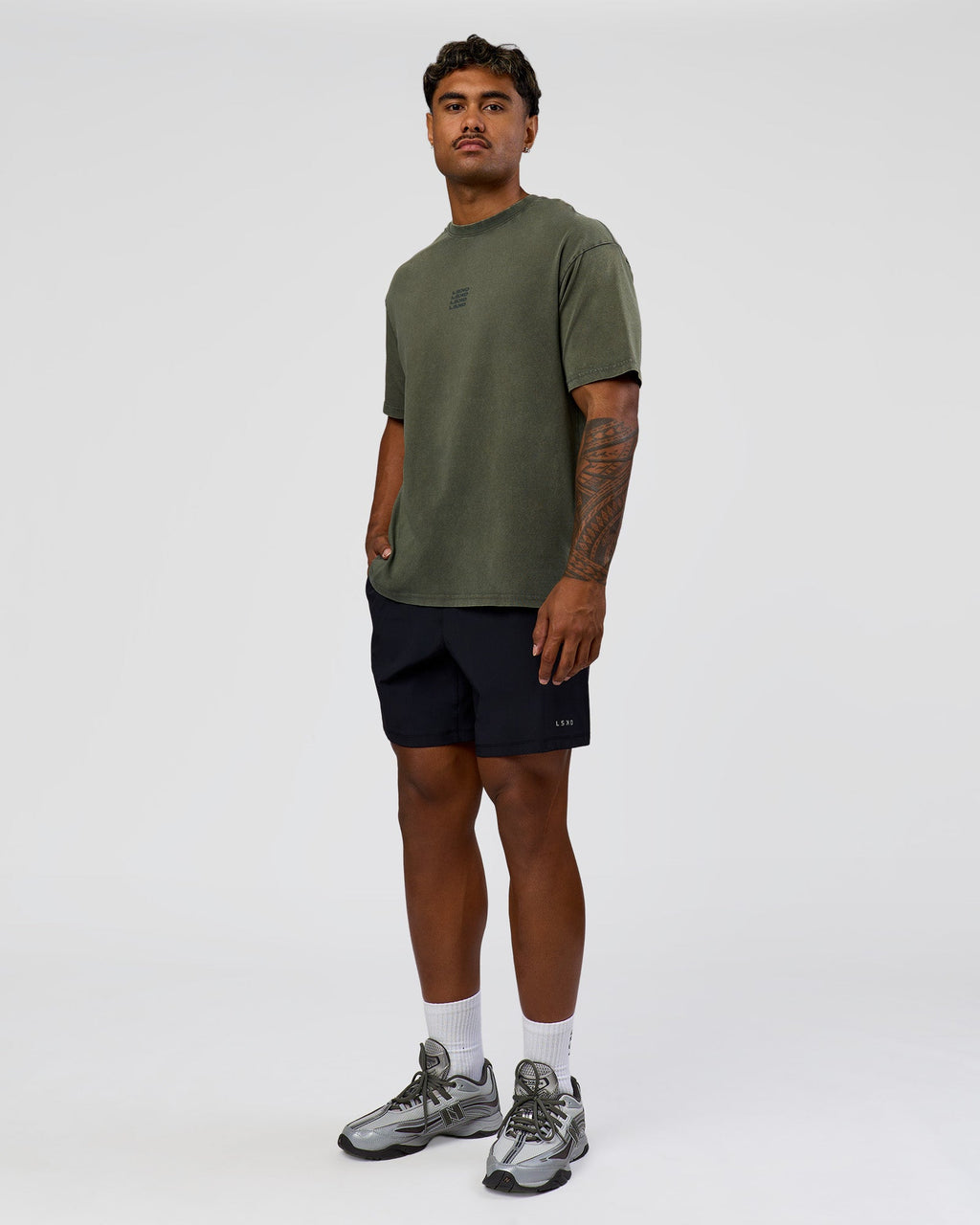 Everyday Elevation FLXCotton Oversized Tee - Carbon Green Washed -White