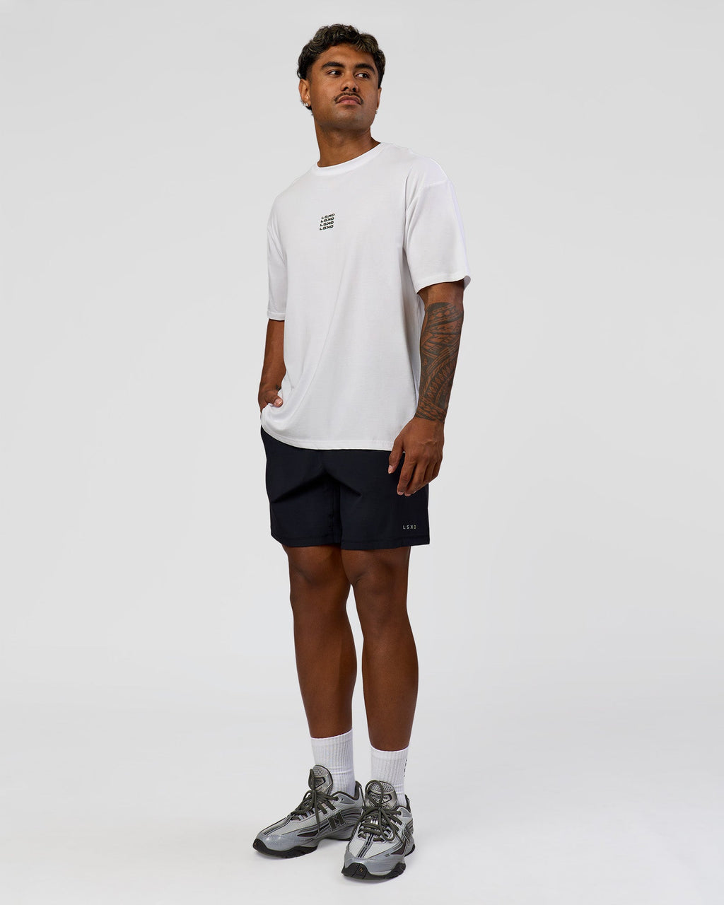 Everyday Elevation FLXCotton Oversized Tee - White-Carbon Green