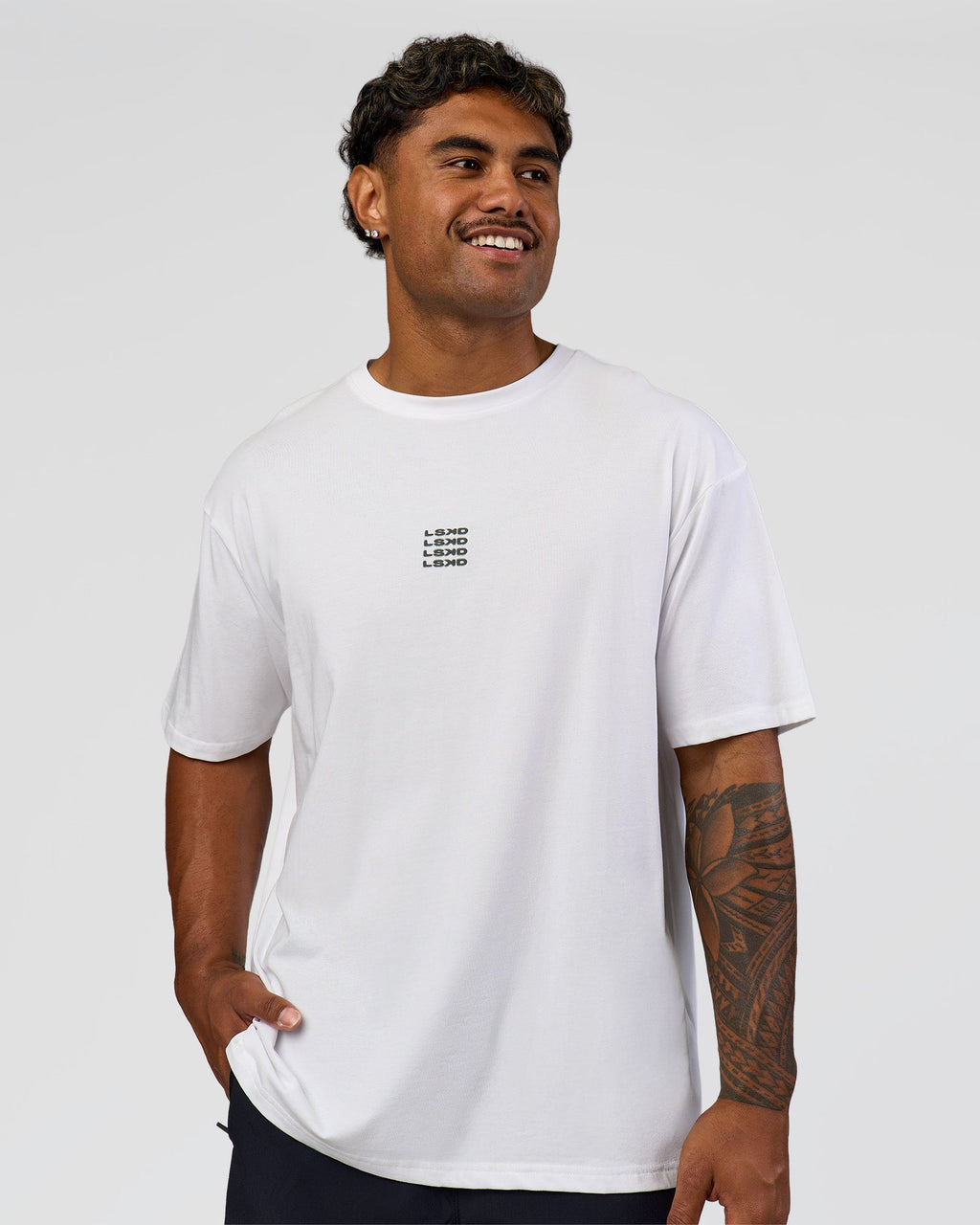 Everyday Elevation FLXCotton Oversized Tee - White-Carbon Green