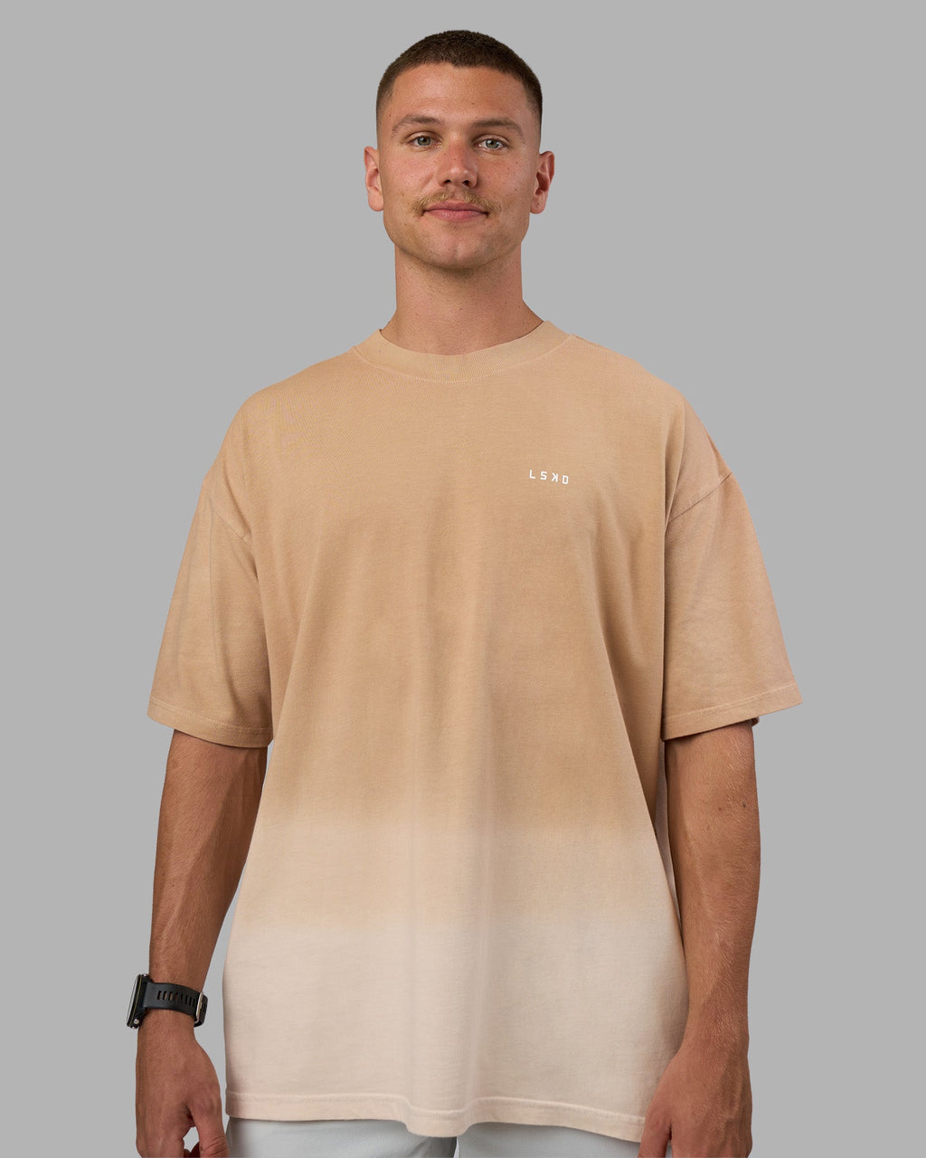 Faded Heavyweight Oversized Tee - Warm Smoke-White