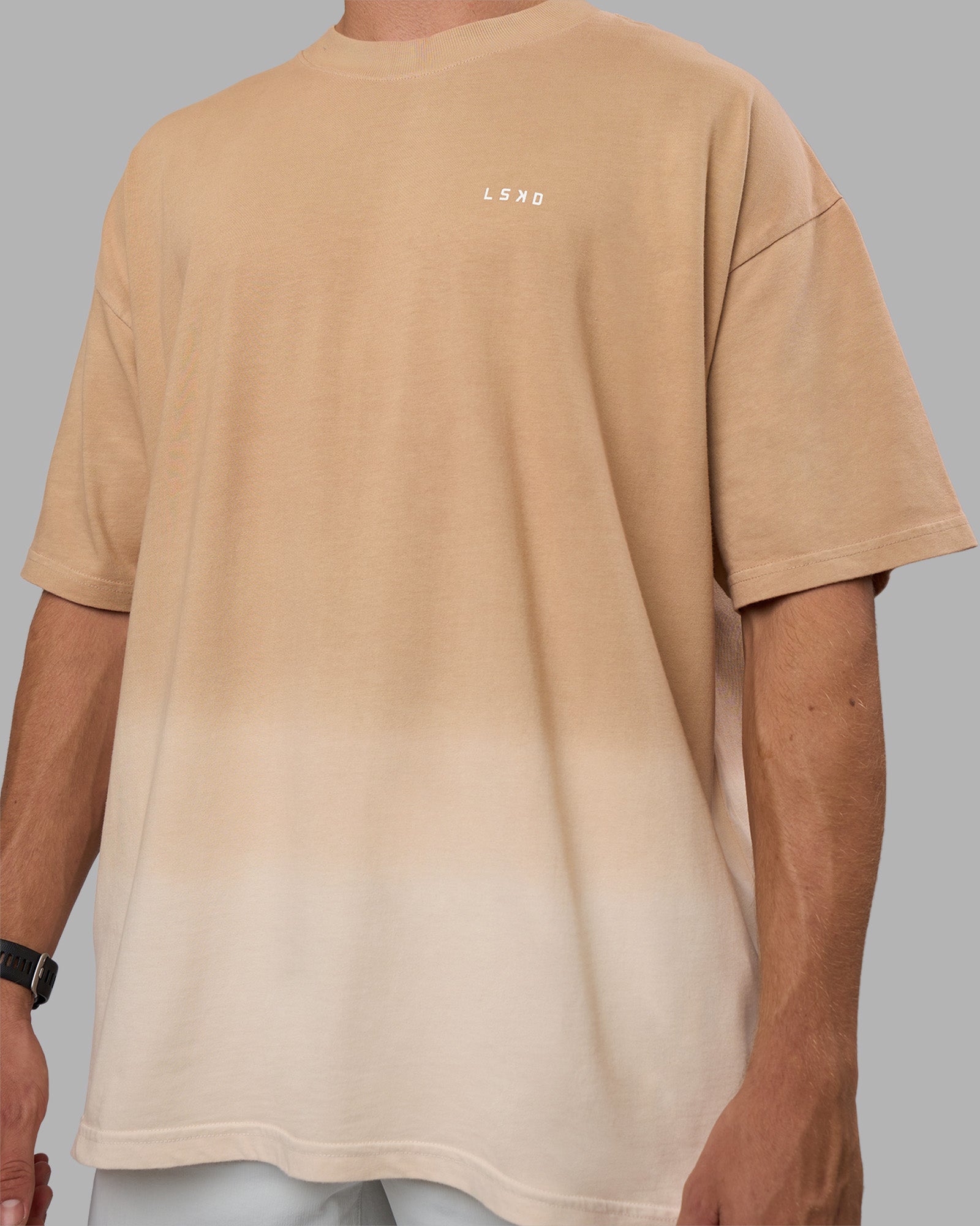 Faded Heavyweight Oversized Tee - Warm Smoke-White