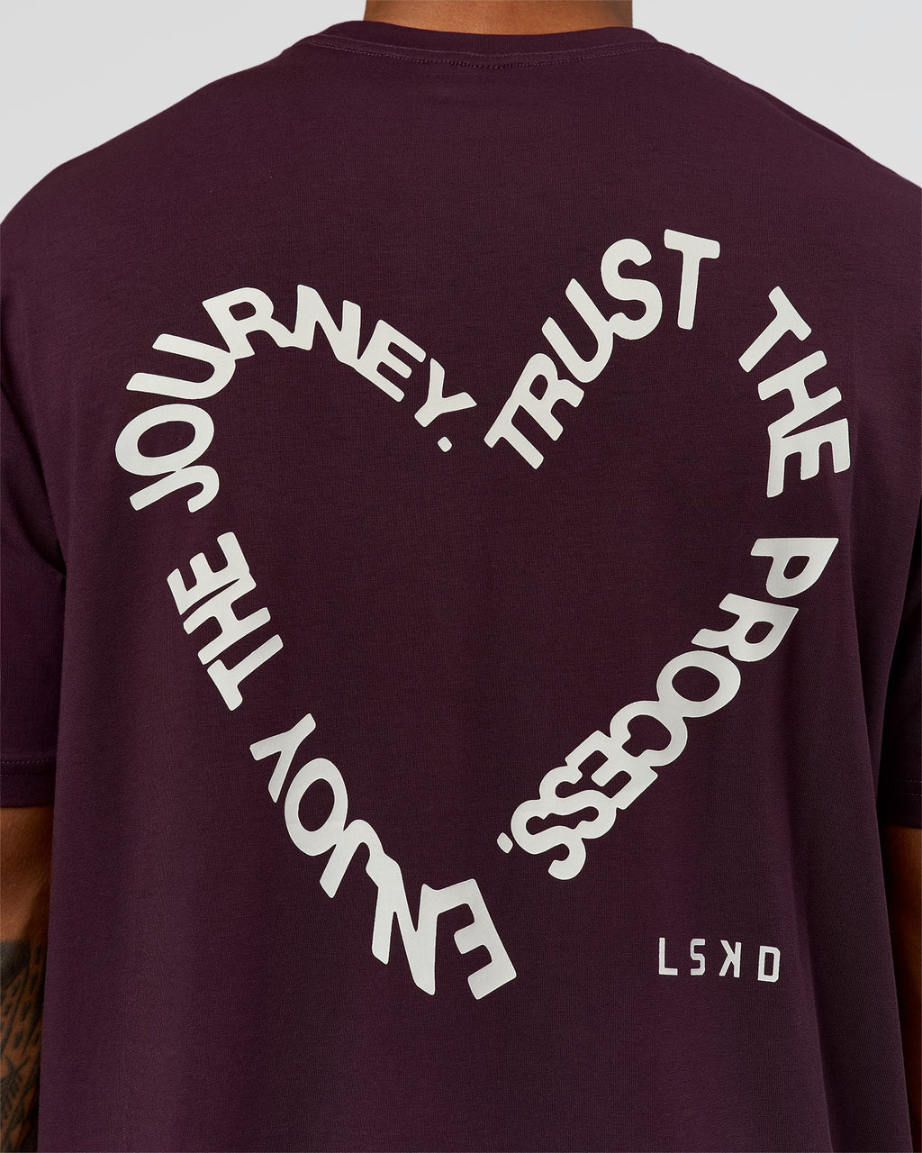 Love The Process FLXCotton Oversize Tee - Midnight Plum-White
