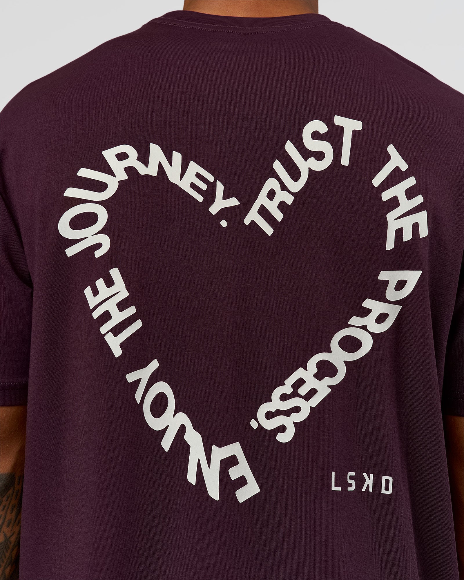 Love The Process FLXCotton Oversize Tee - Midnight Plum-White
