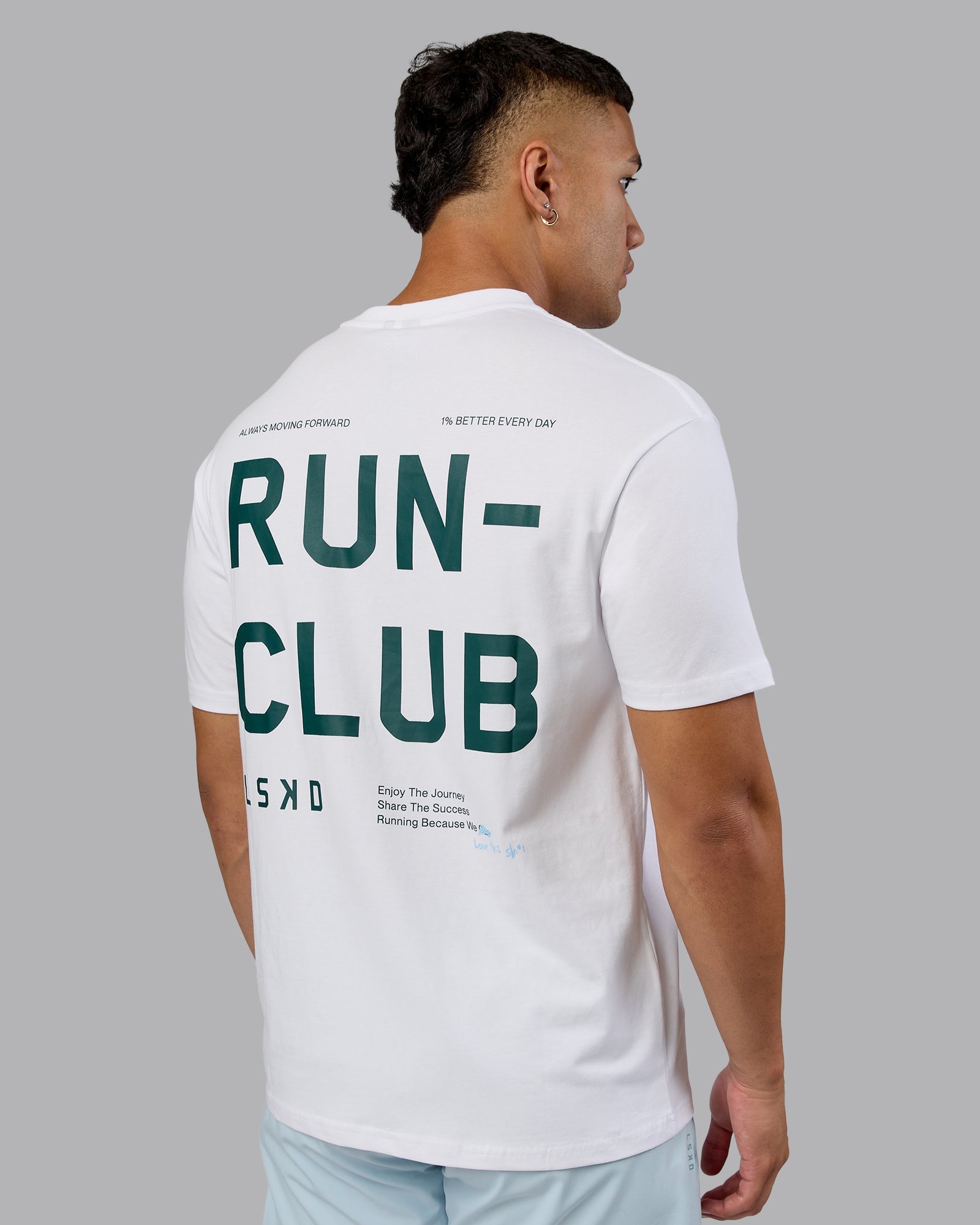 Love The Run FLXCotton Tee Oversize - White-Dark Moss