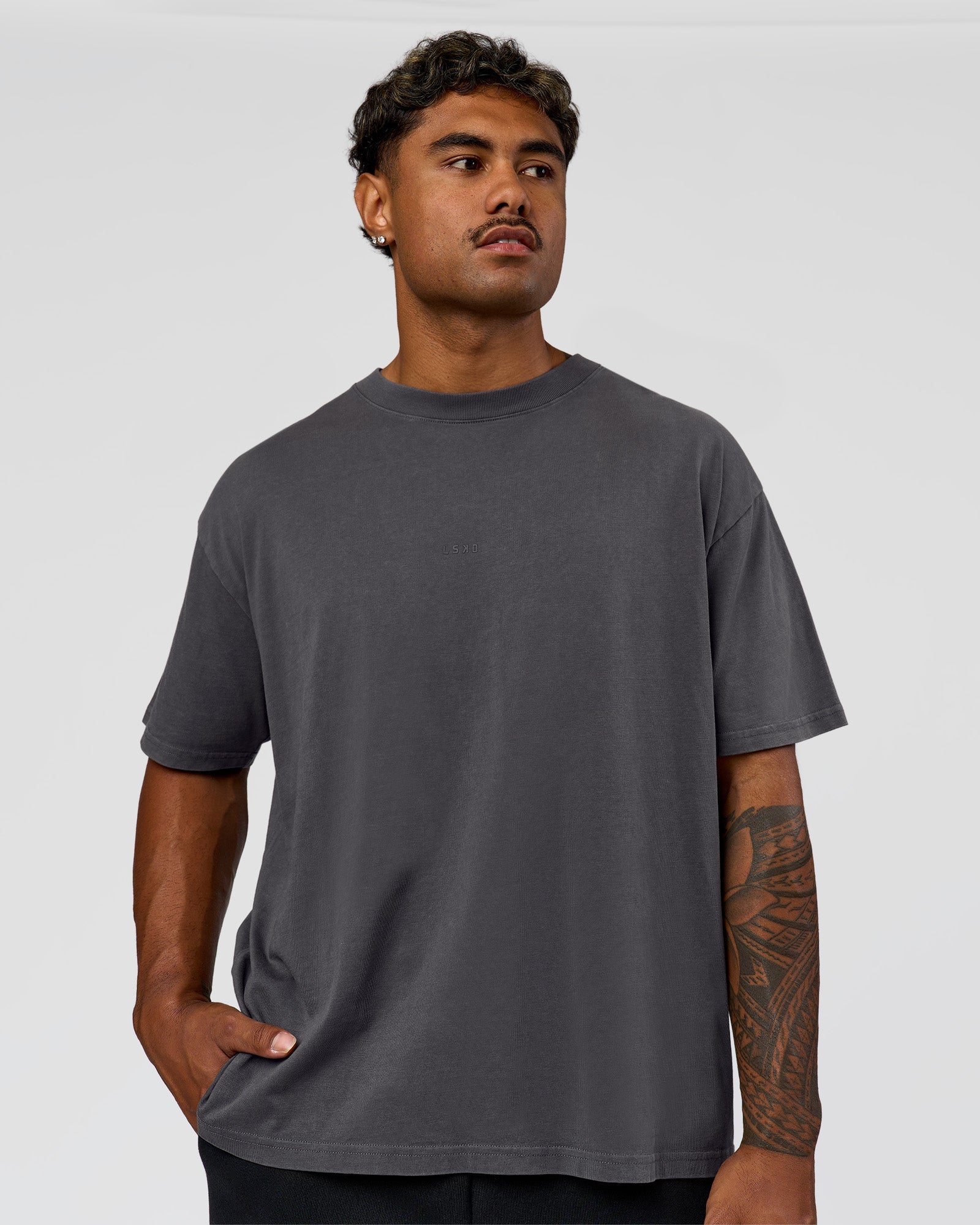 Memory In Motion Heavyweight Oversized Tee - Dark Storm Washed