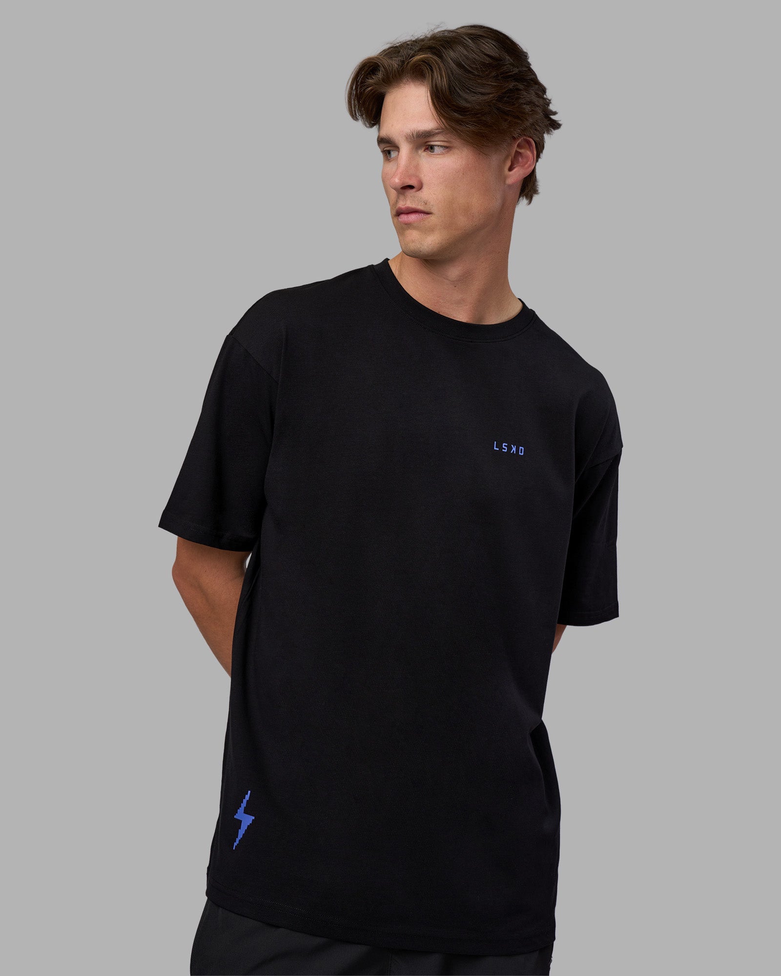 Pressure is a Privilege FLXCotton Oversized Tee - Black-Power Cobalt