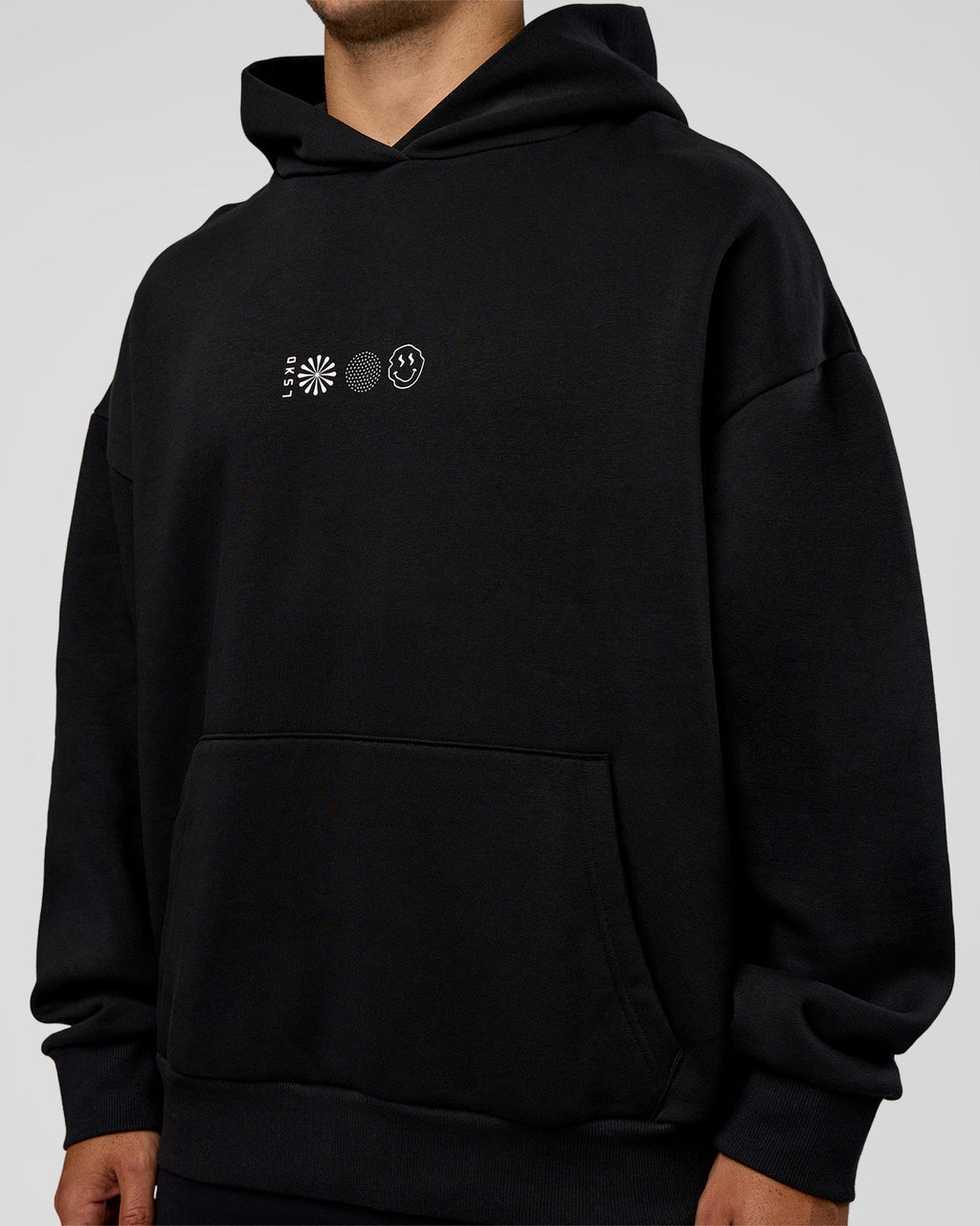 Trust The Process Unisex Oversized Hoodie - Black-White