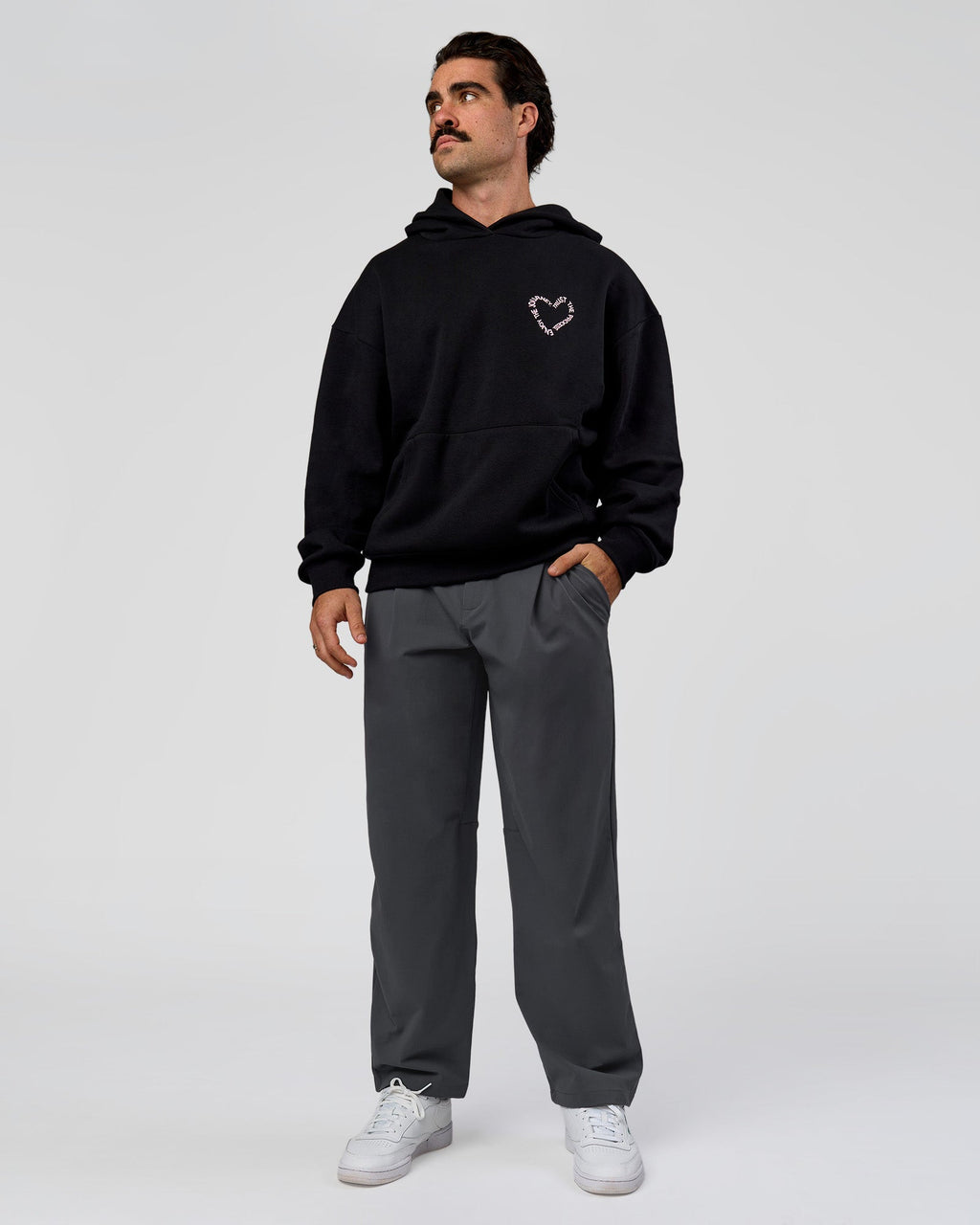 Unisex Love The Process Oversize Hoodie - Black-Marshmallow