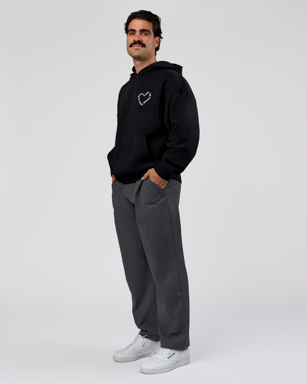 Unisex Love The Process Oversize Hoodie - Black-Marshmallow