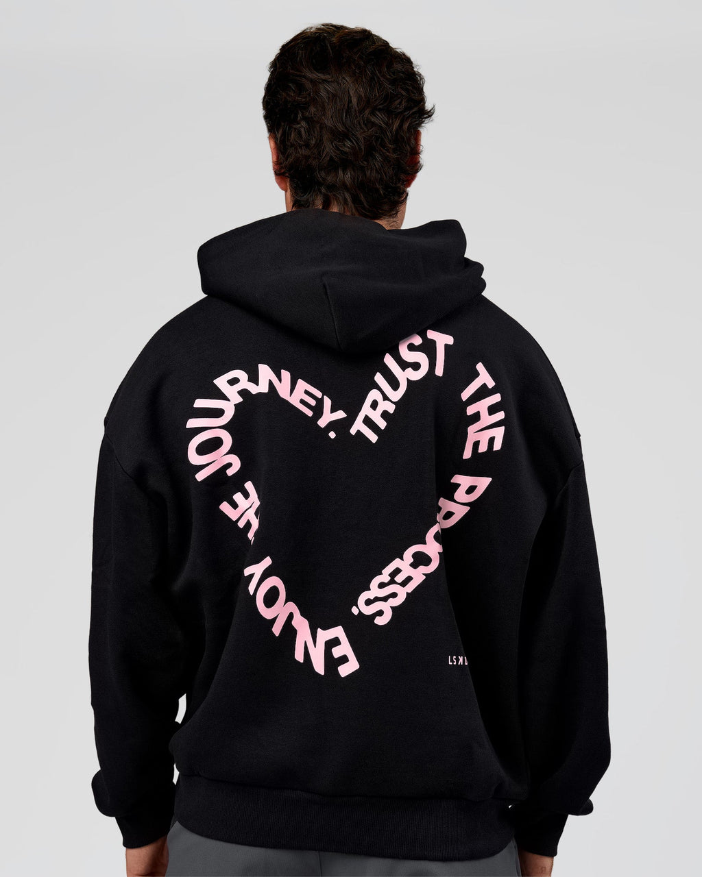 Unisex Love The Process Oversize Hoodie - Black-Marshmallow