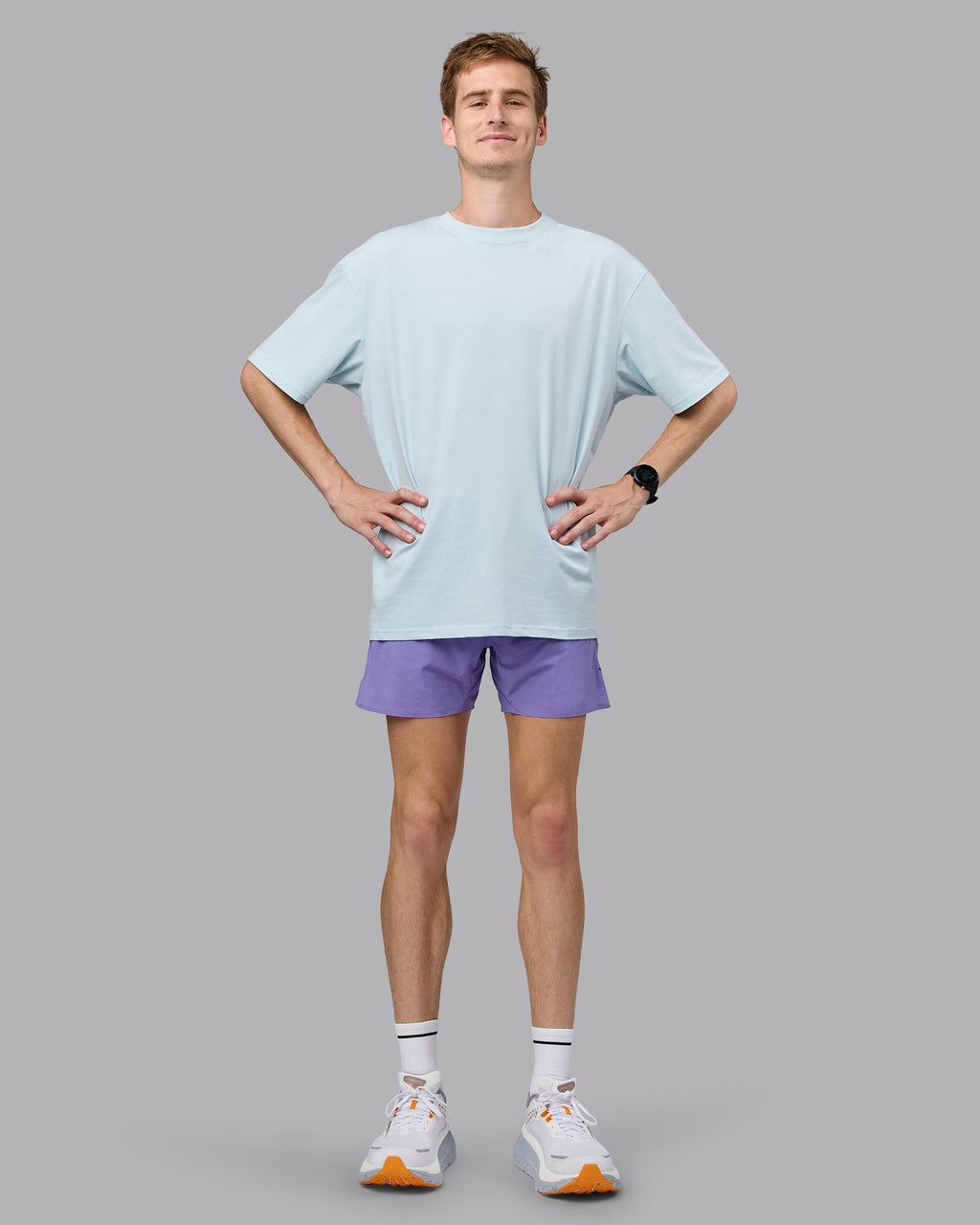 Push Boundaries FLXCotton Oversized Tee - Light Cyan-White