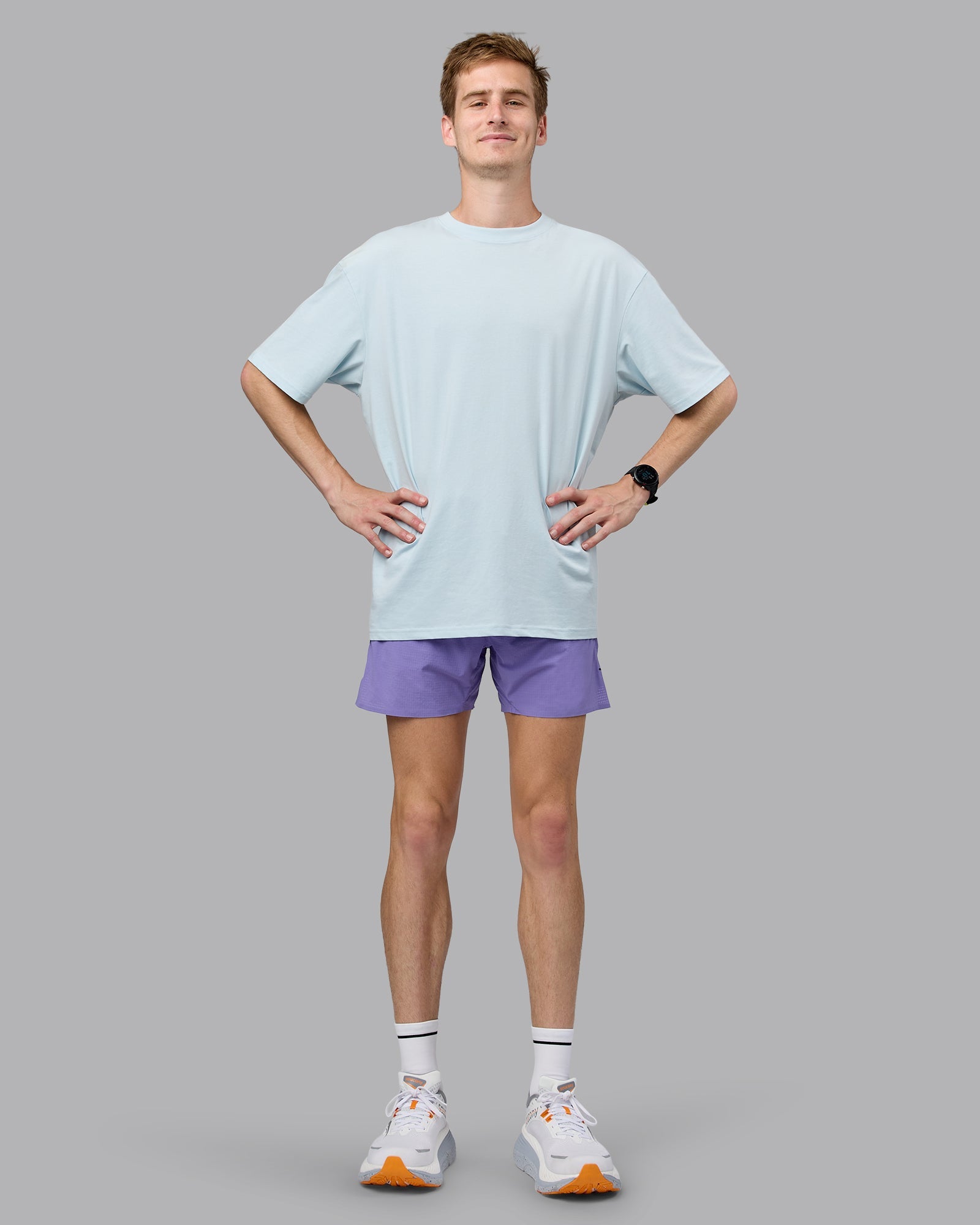 Push Boundaries FLXCotton Oversized Tee - Light Cyan-White