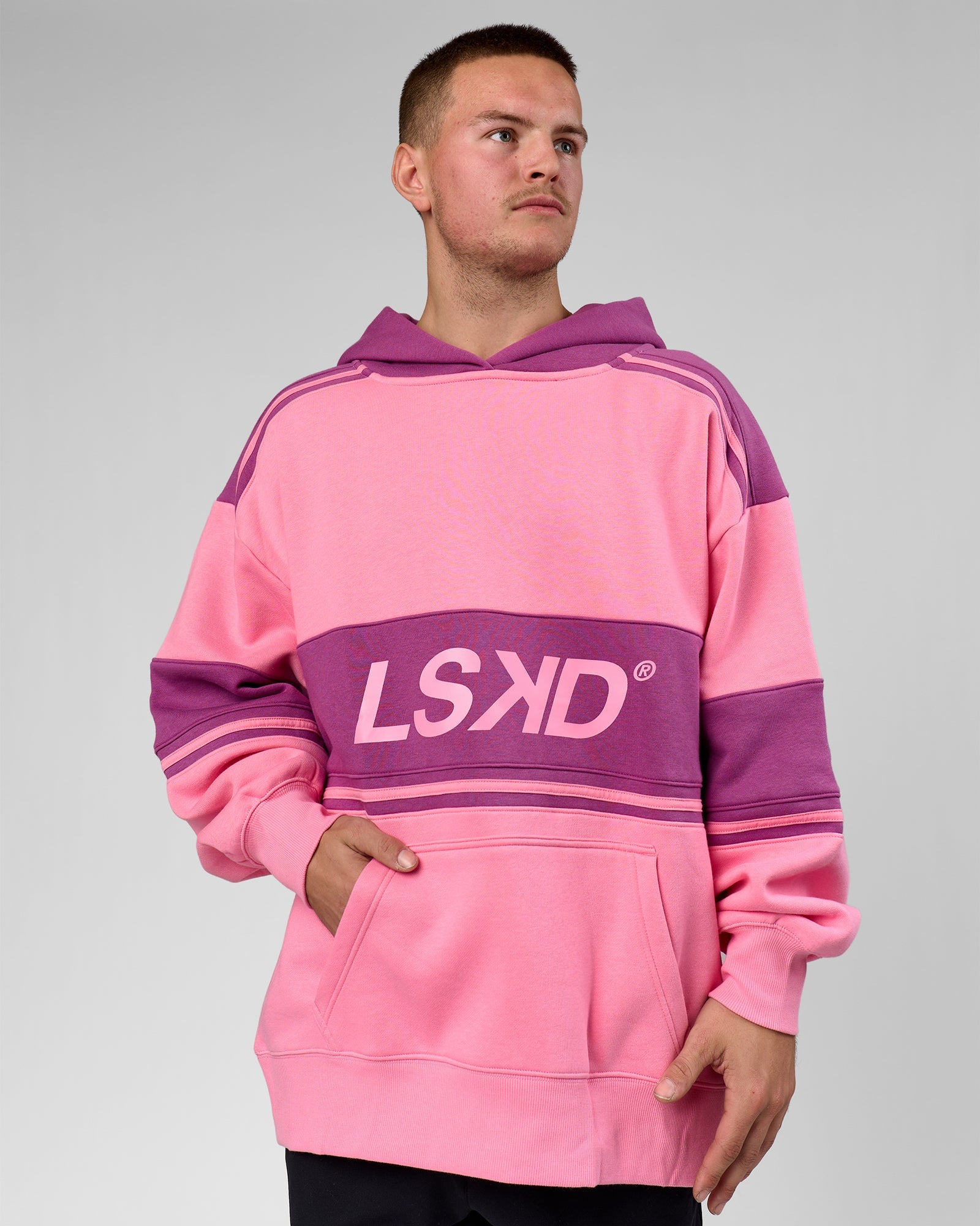 A-Team Oversized Hoodie - Candy Pink-Boysenberry